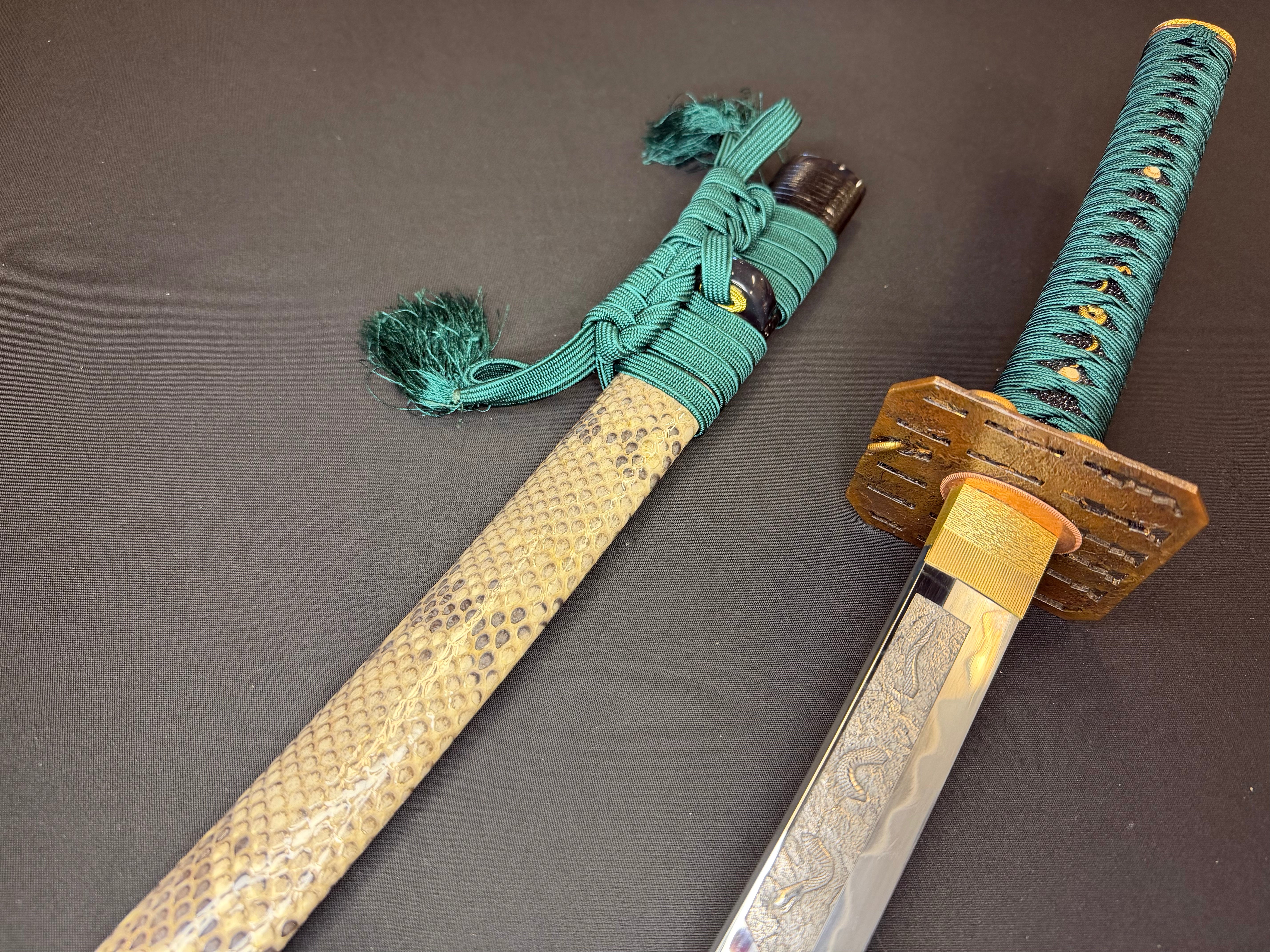 Phoenix Armory Craftsman Elite Katana - Jade Fang Folded Self-smelted Steel Horimono