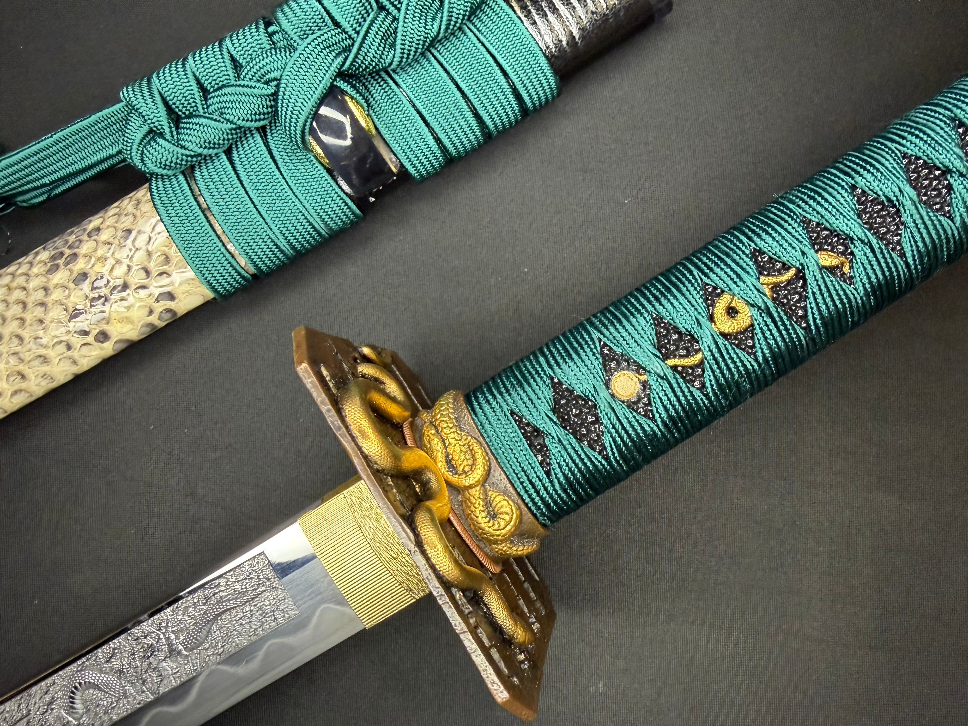 Phoenix Armory Craftsman Elite Katana - Jade Fang Folded Self-smelted Steel Horimono