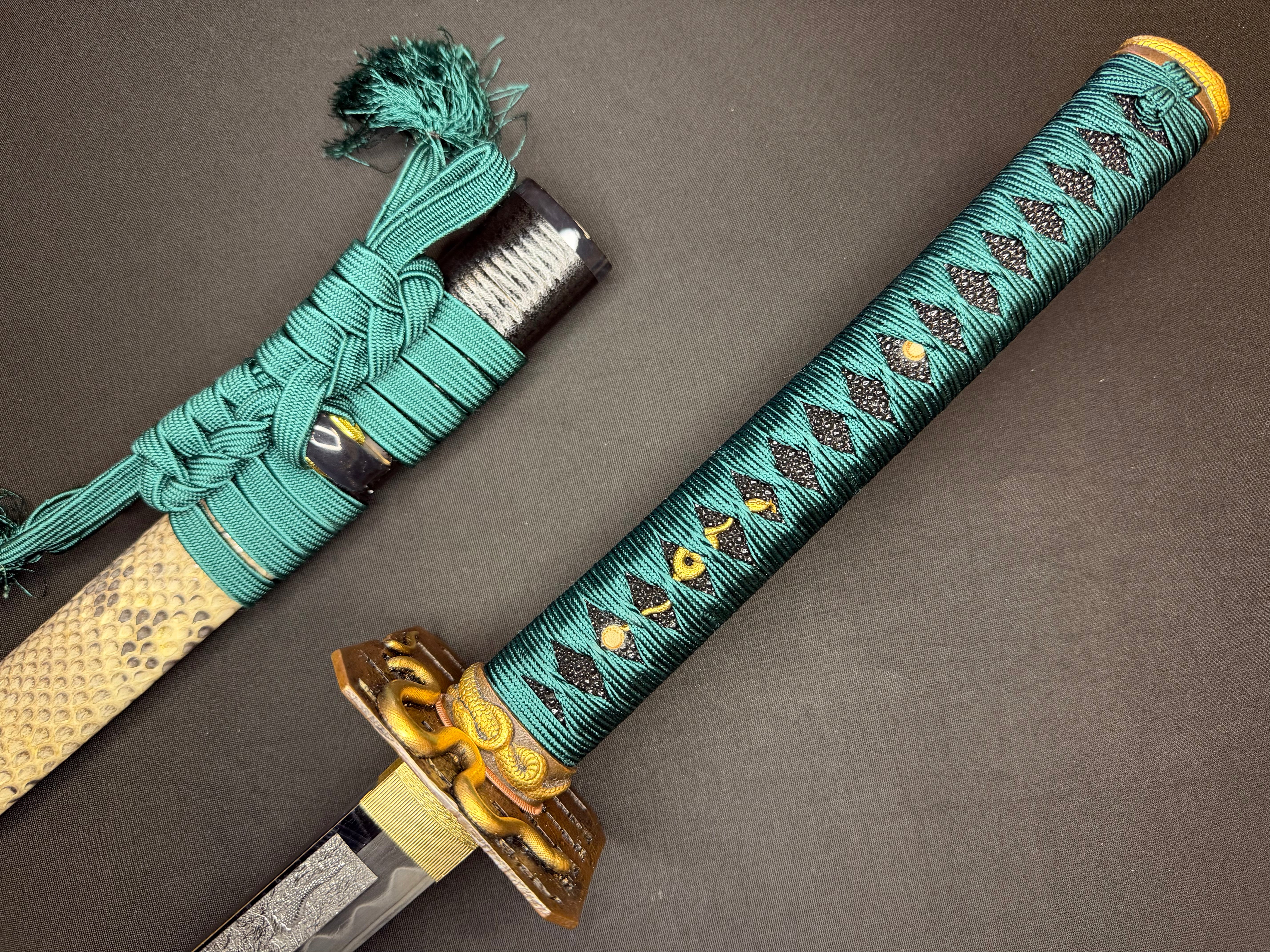 Phoenix Armory Craftsman Elite Katana - Jade Fang Folded Self-smelted Steel Horimono