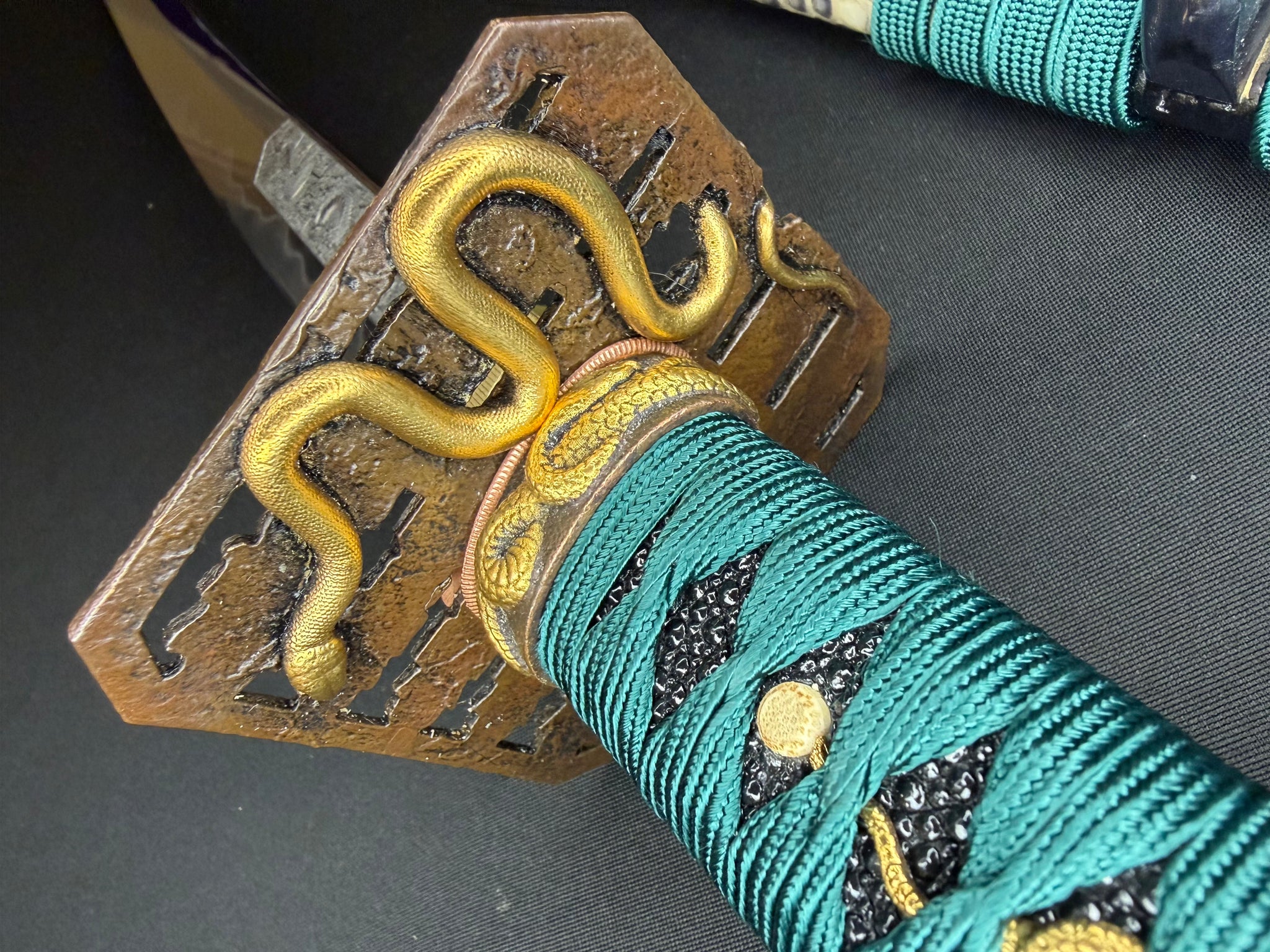 Phoenix Armory Craftsman Elite Katana - Jade Fang Folded Self-smelted Steel Horimono