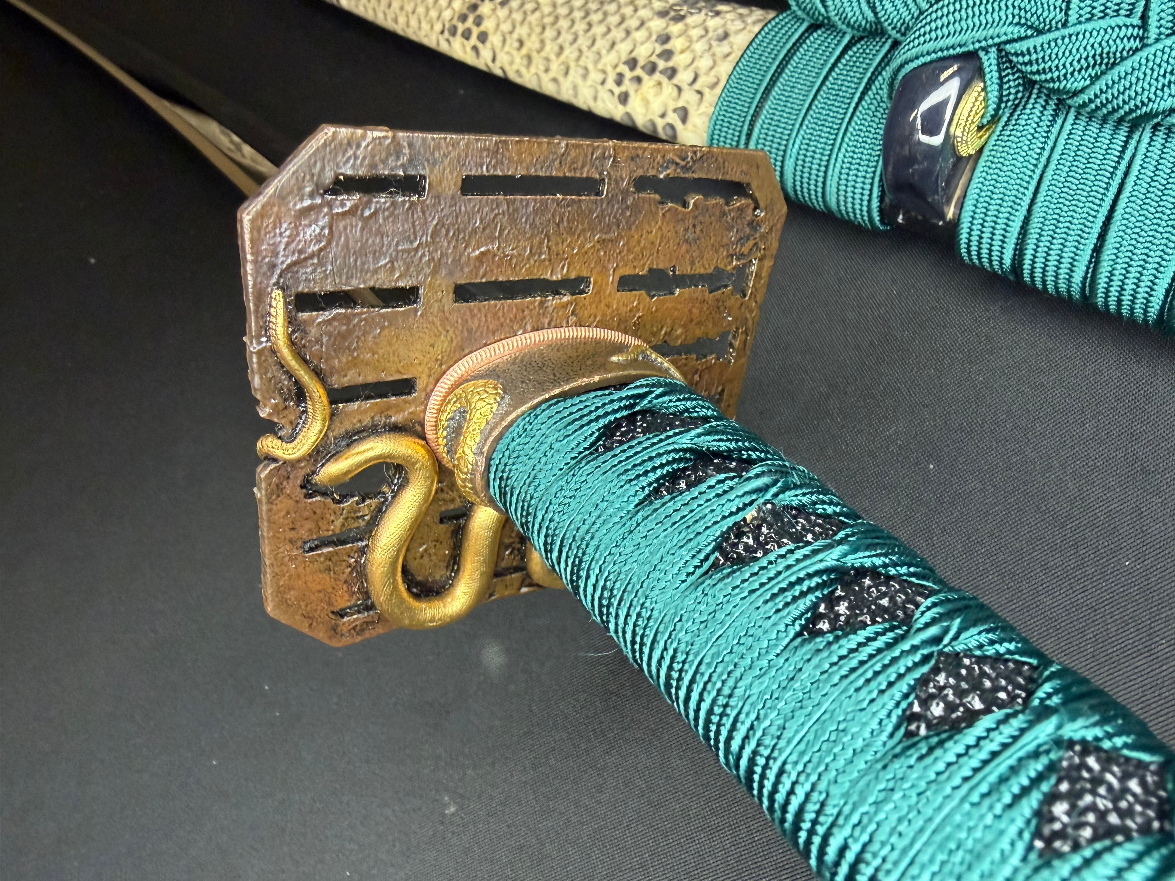 Phoenix Armory Craftsman Elite Katana - Jade Fang Folded Self-smelted Steel Horimono