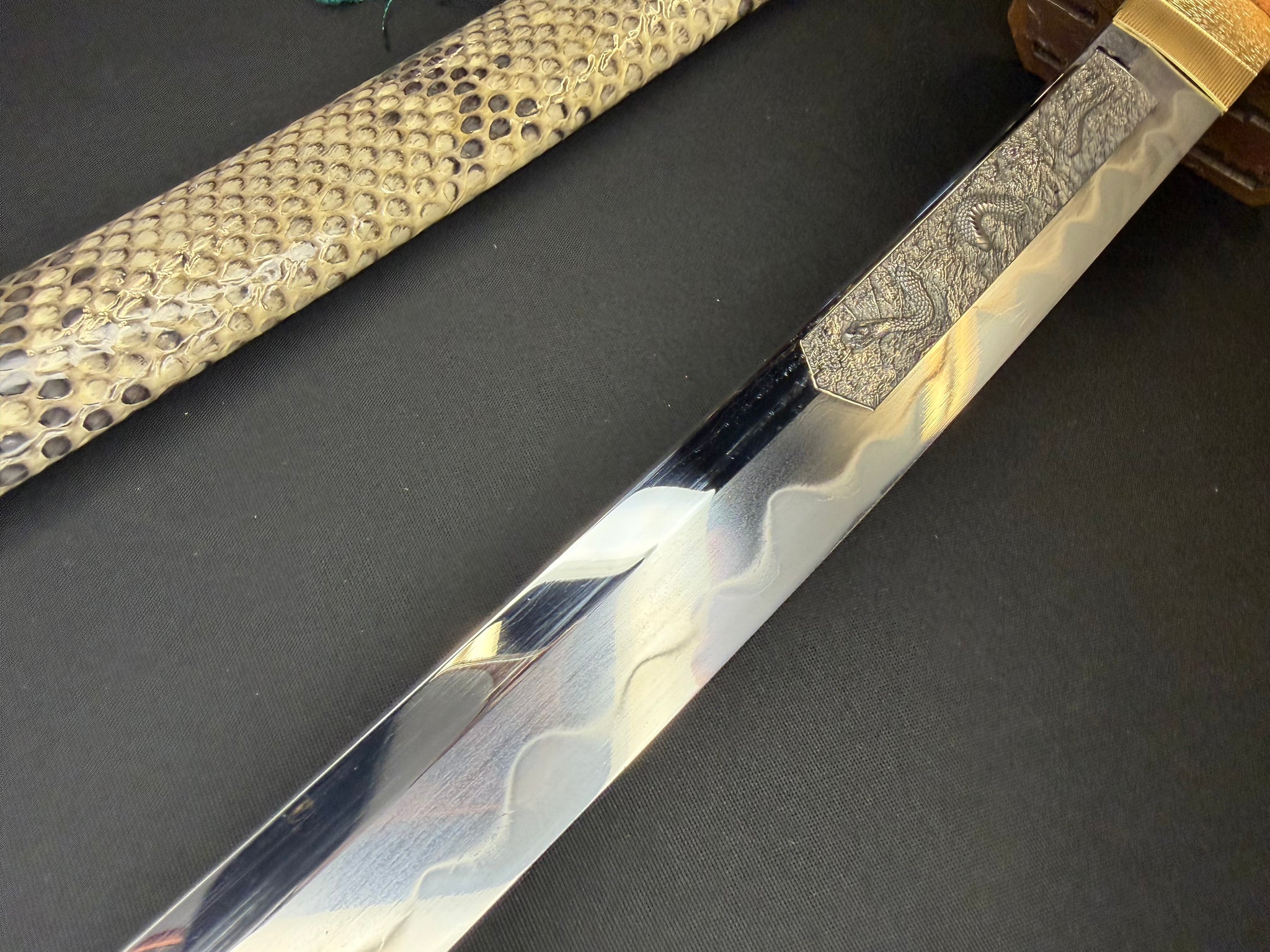 Phoenix Armory Craftsman Elite Katana - Jade Fang Folded Self-smelted Steel Horimono