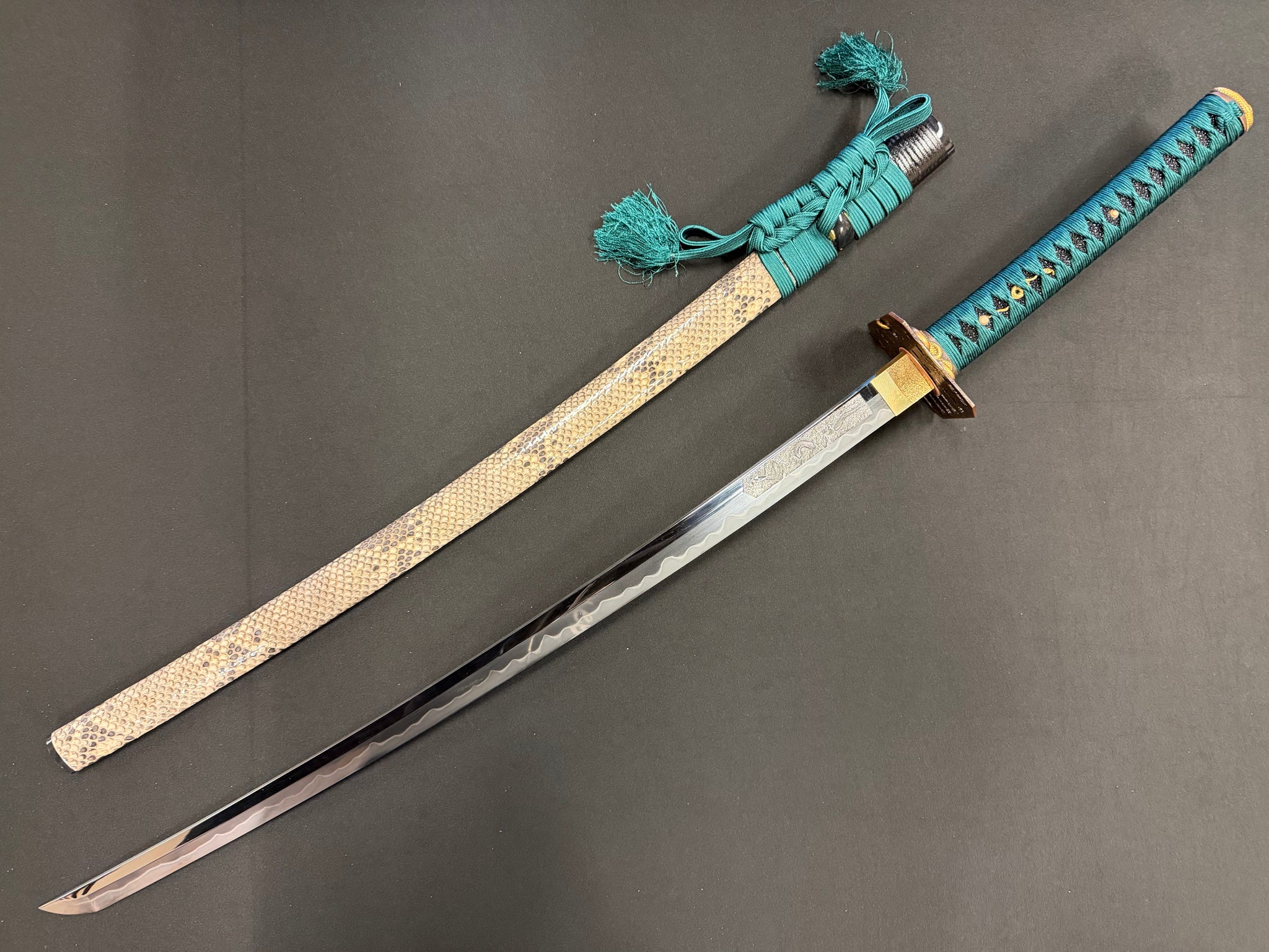 Phoenix Armory Craftsman Elite Katana - Jade Fang Folded Self-smelted Steel Horimono