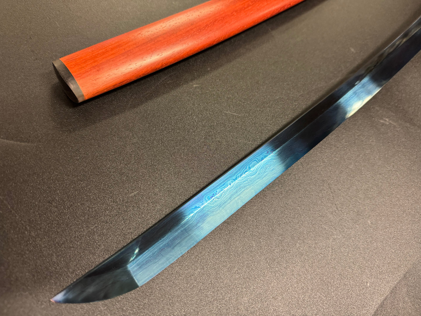 Dragonspring Katana - Blue Eye Samurai Sanmai Meteorite Damascus Variant I