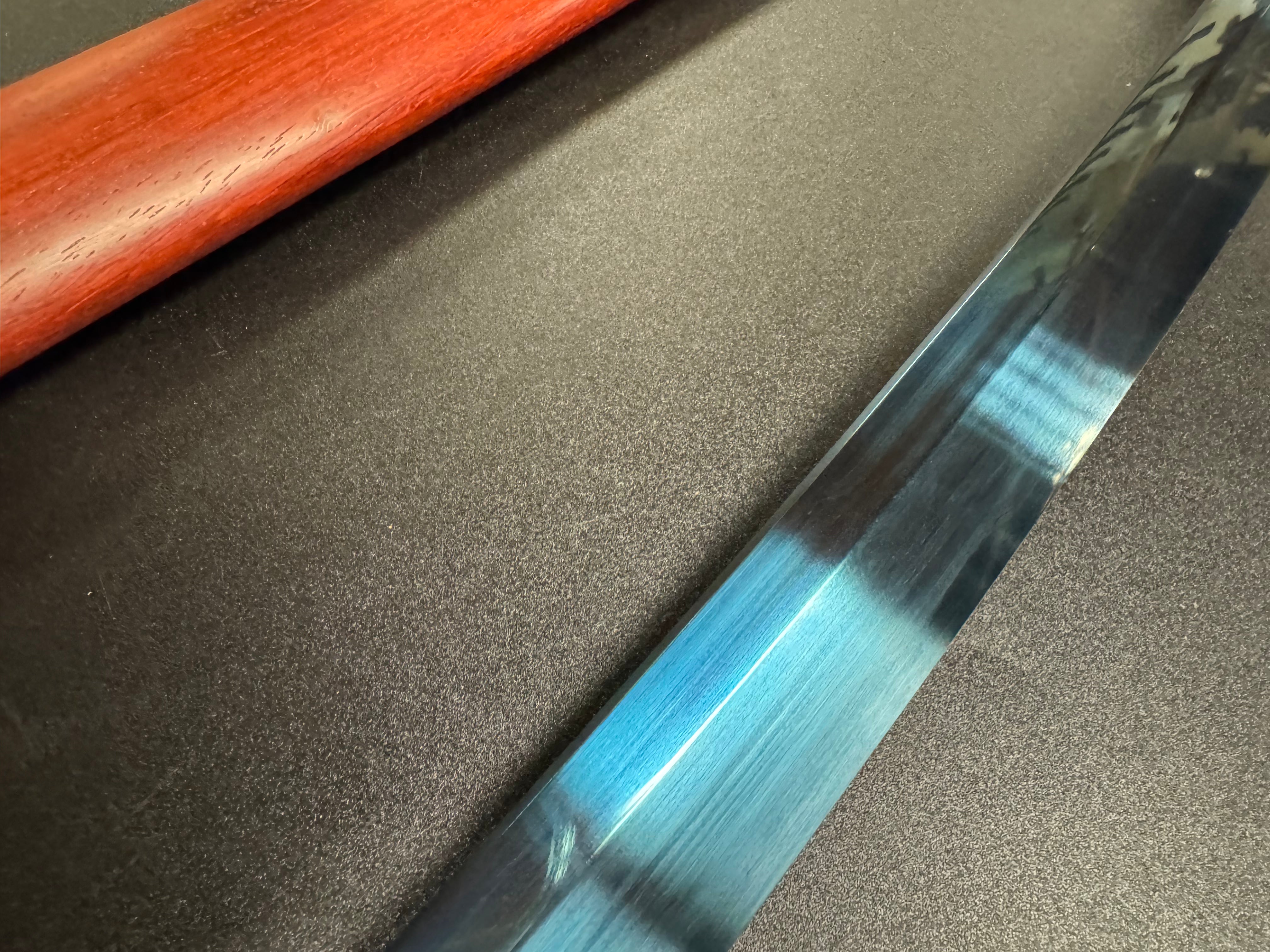 Dragonspring Katana - Mizu Blue Eye Samurai Sanmai Meteorite Damascus Variant II