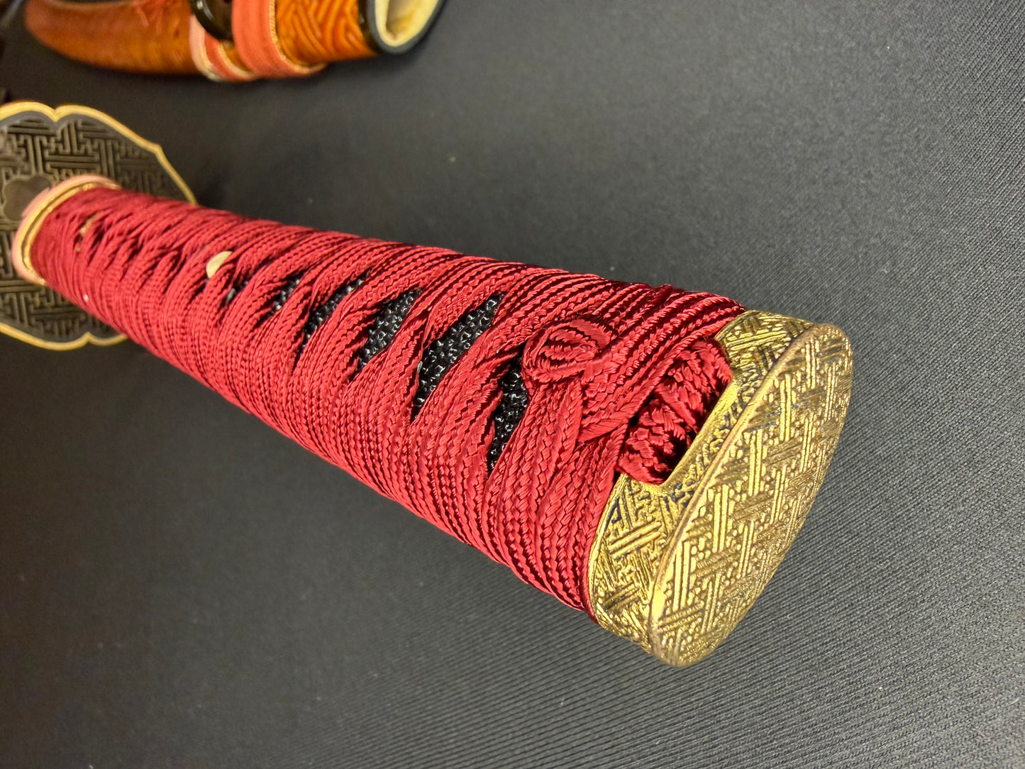 Phoenix Armory Katana - Crimson Manji Orishigane Clay-Tempered Horimono