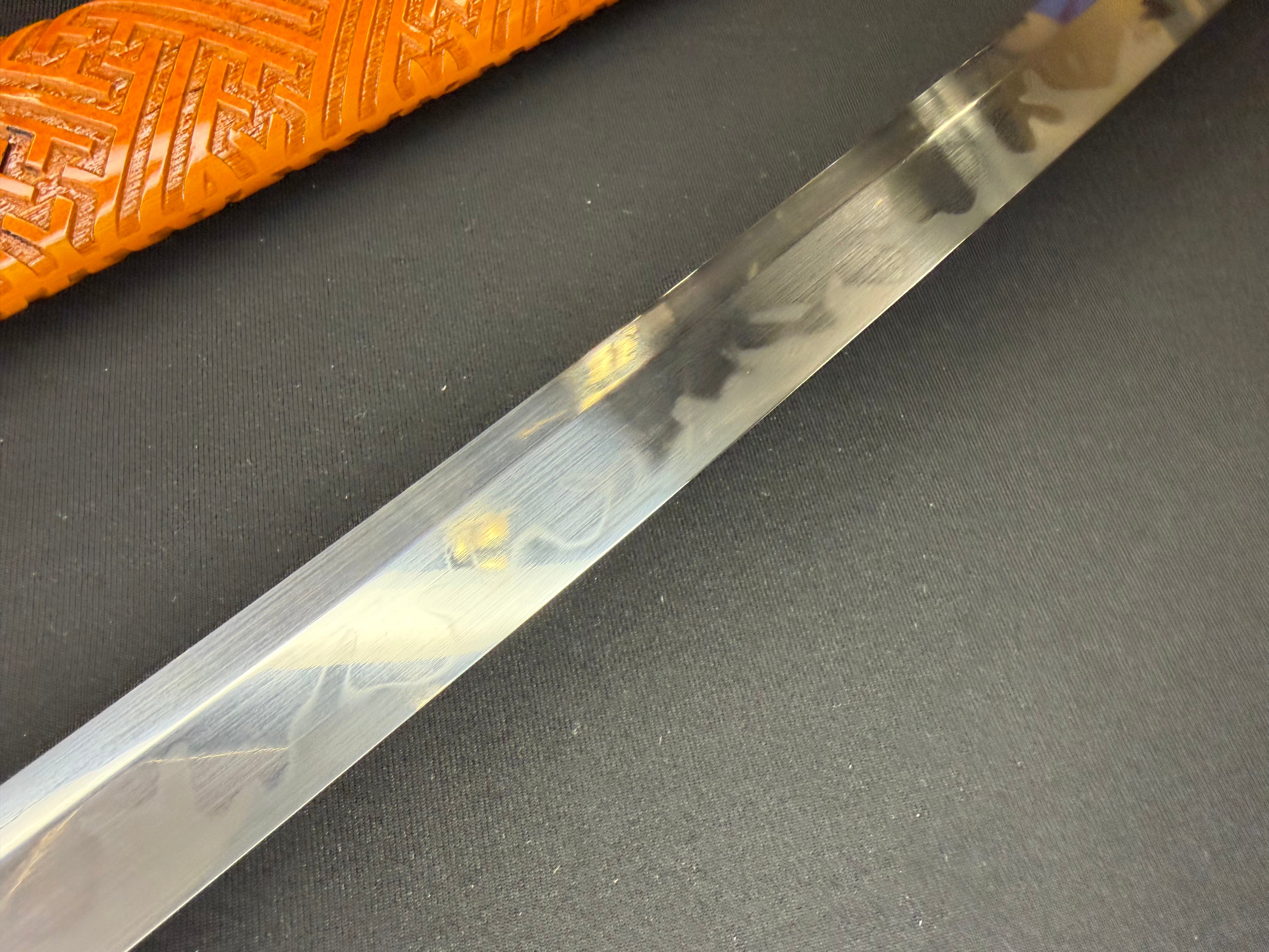 Phoenix Armory Katana - Crimson Manji Orishigane Clay-Tempered Horimono