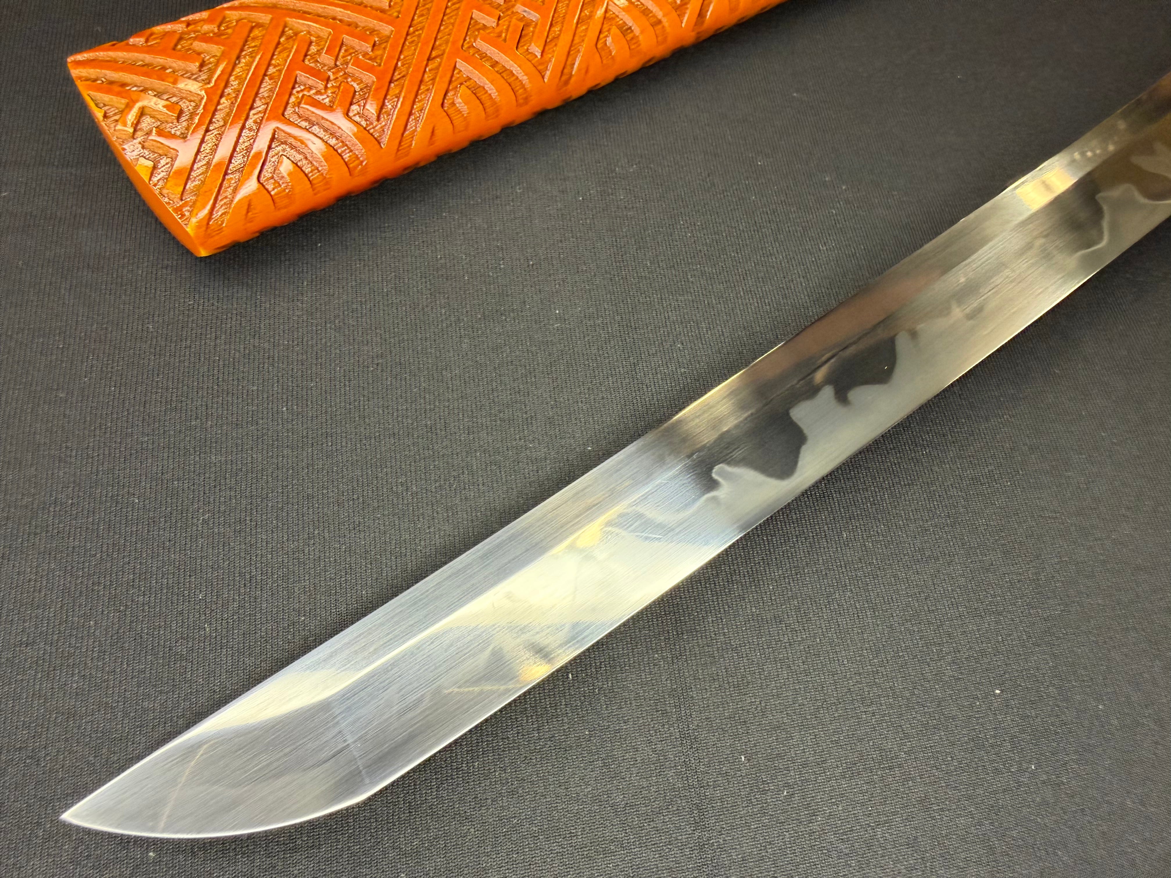 Phoenix Armory Katana - Crimson Manji Orishigane Clay-Tempered Horimono