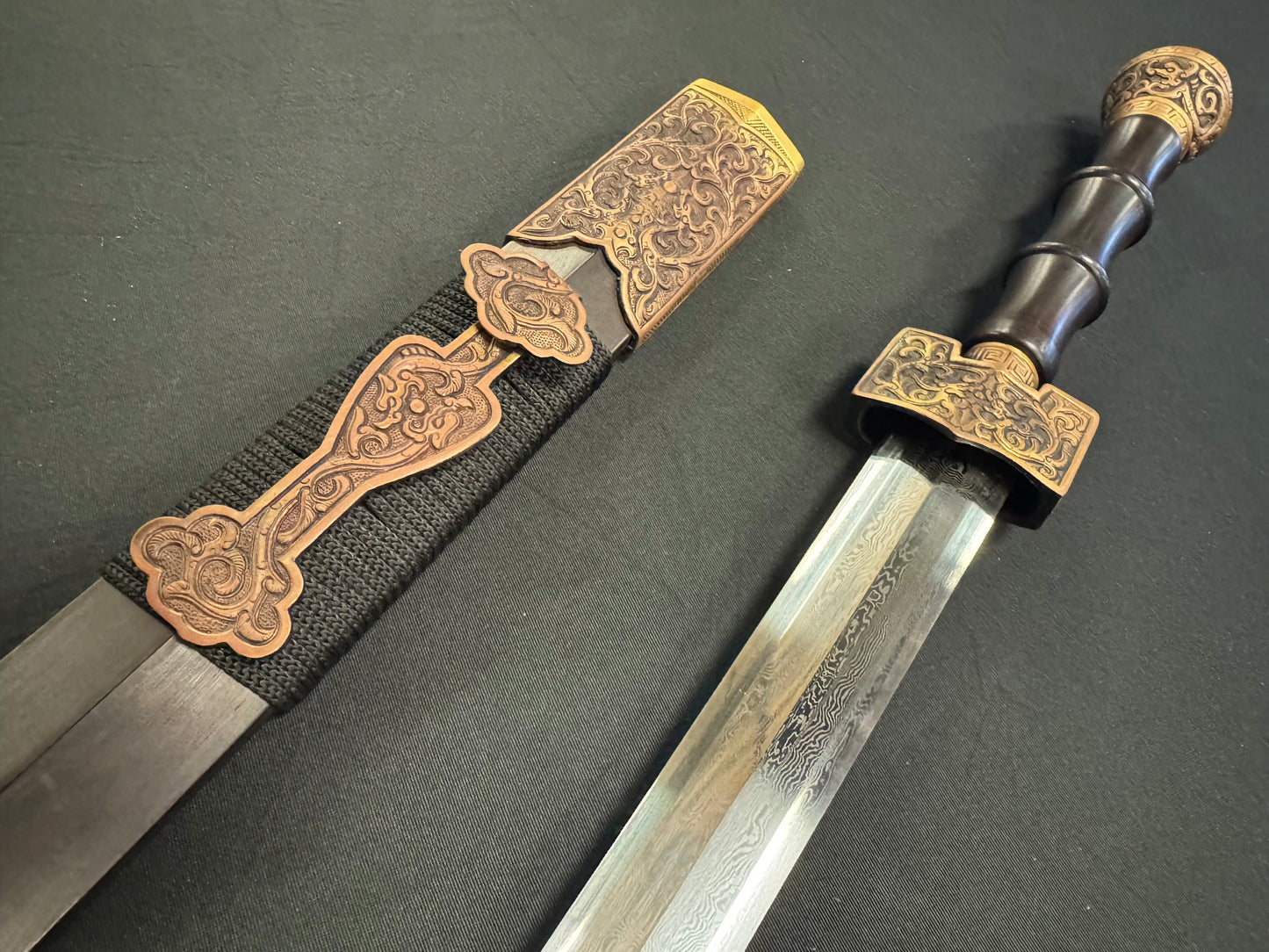 Short Han Jian Eight Sided Damascus