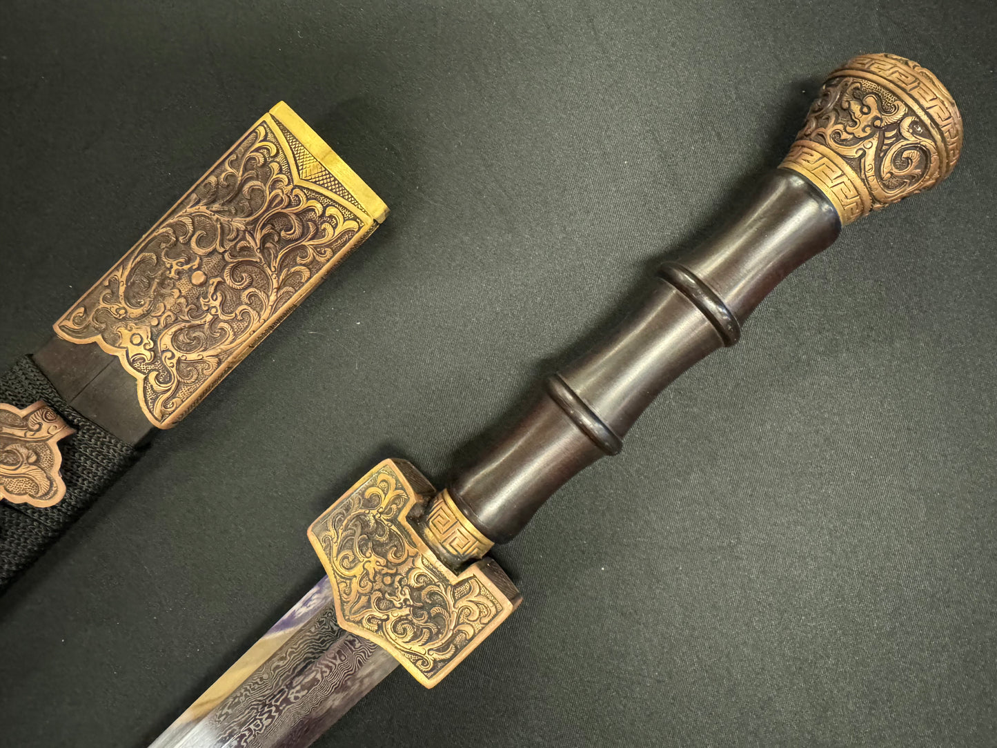 Short Han Jian Eight Sided Damascus