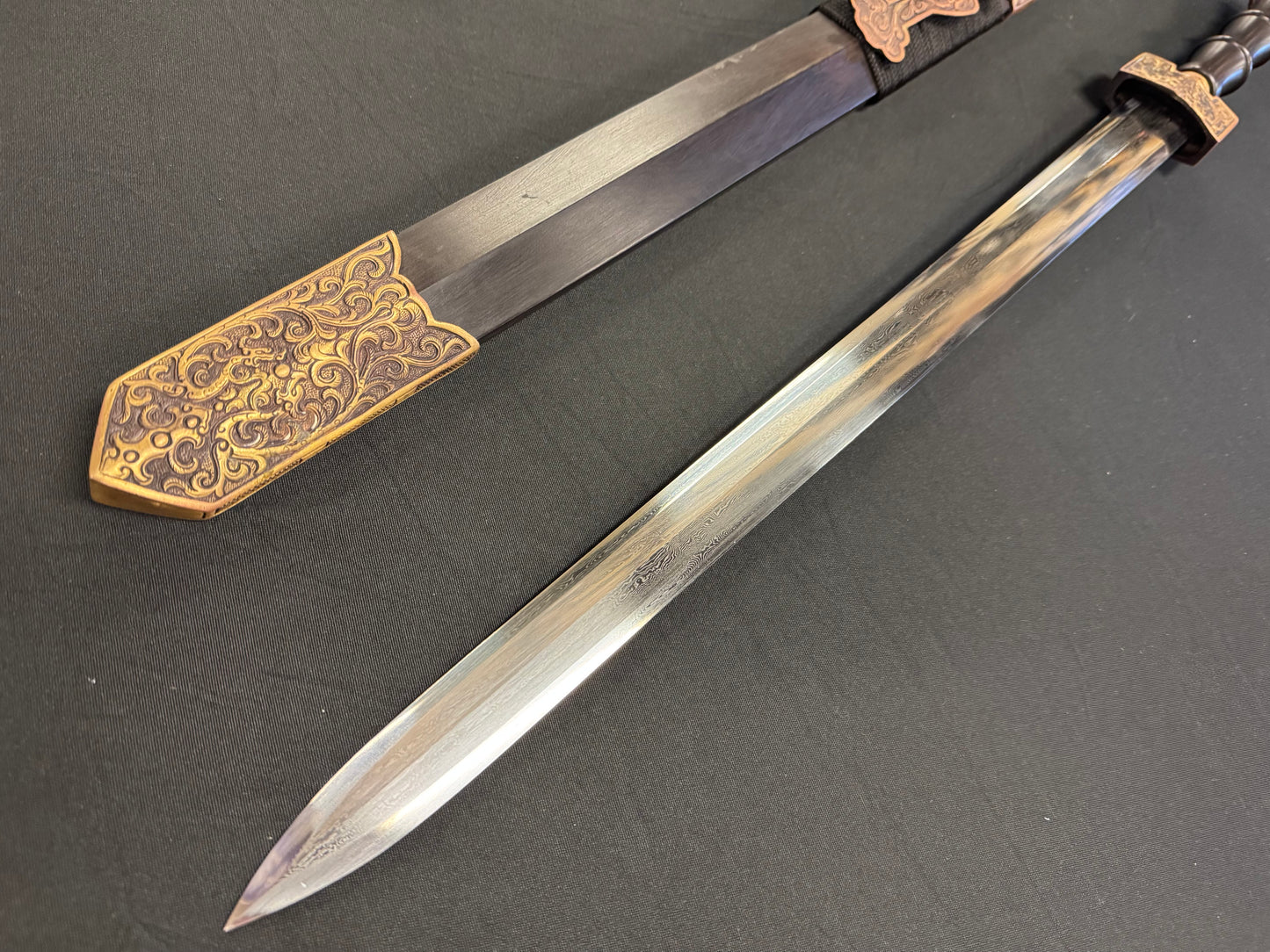 Short Han Jian Eight Sided Damascus