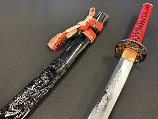 Phoenix Armory Craftsman Elite Katana - Crimson Dragonfire forge-folded Orishigane/Tamahagane