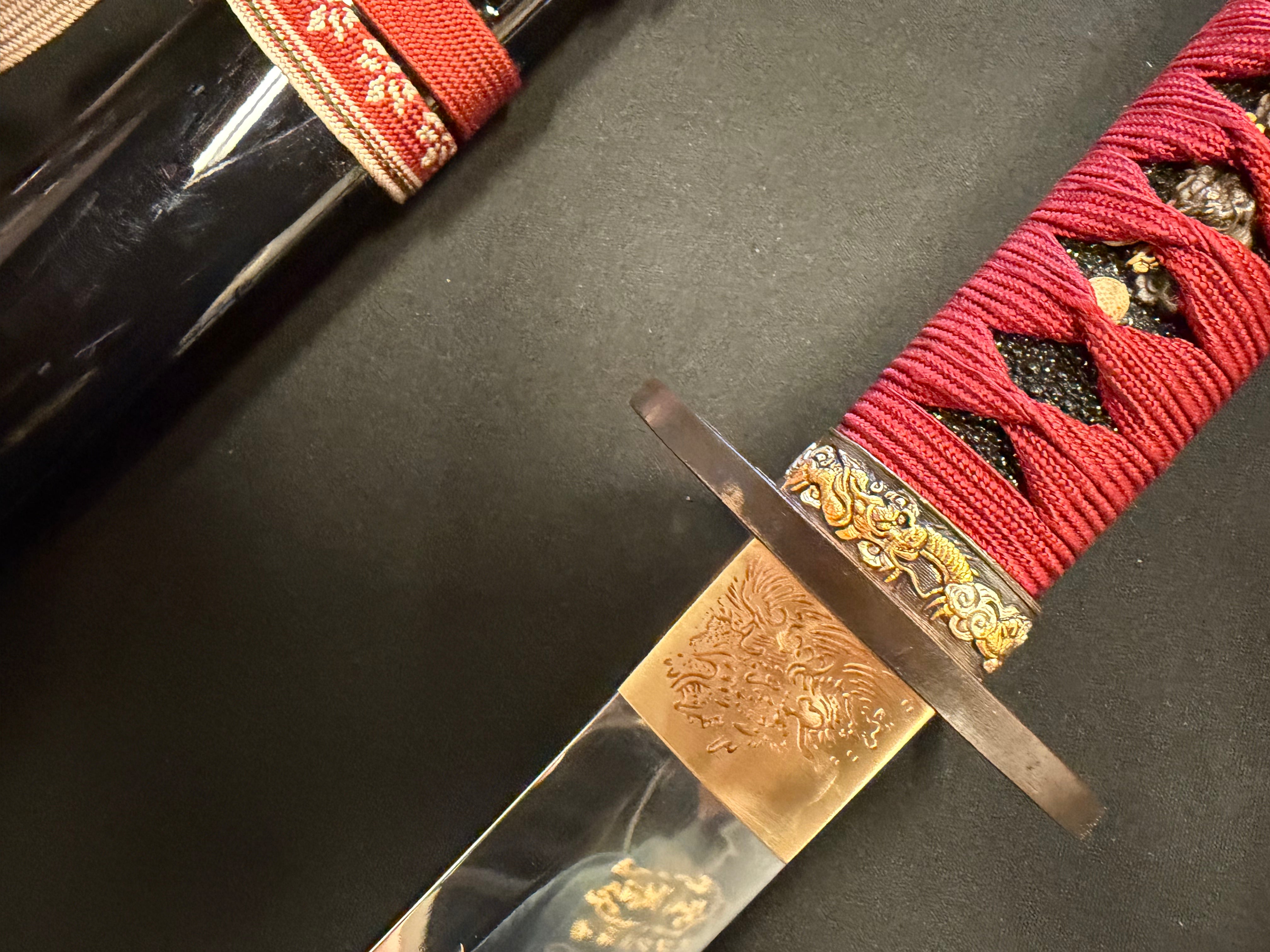 Phoenix Armory Craftsman Elite Katana - Crimson Dragonfire forge-folded Orishigane/Tamahagane
