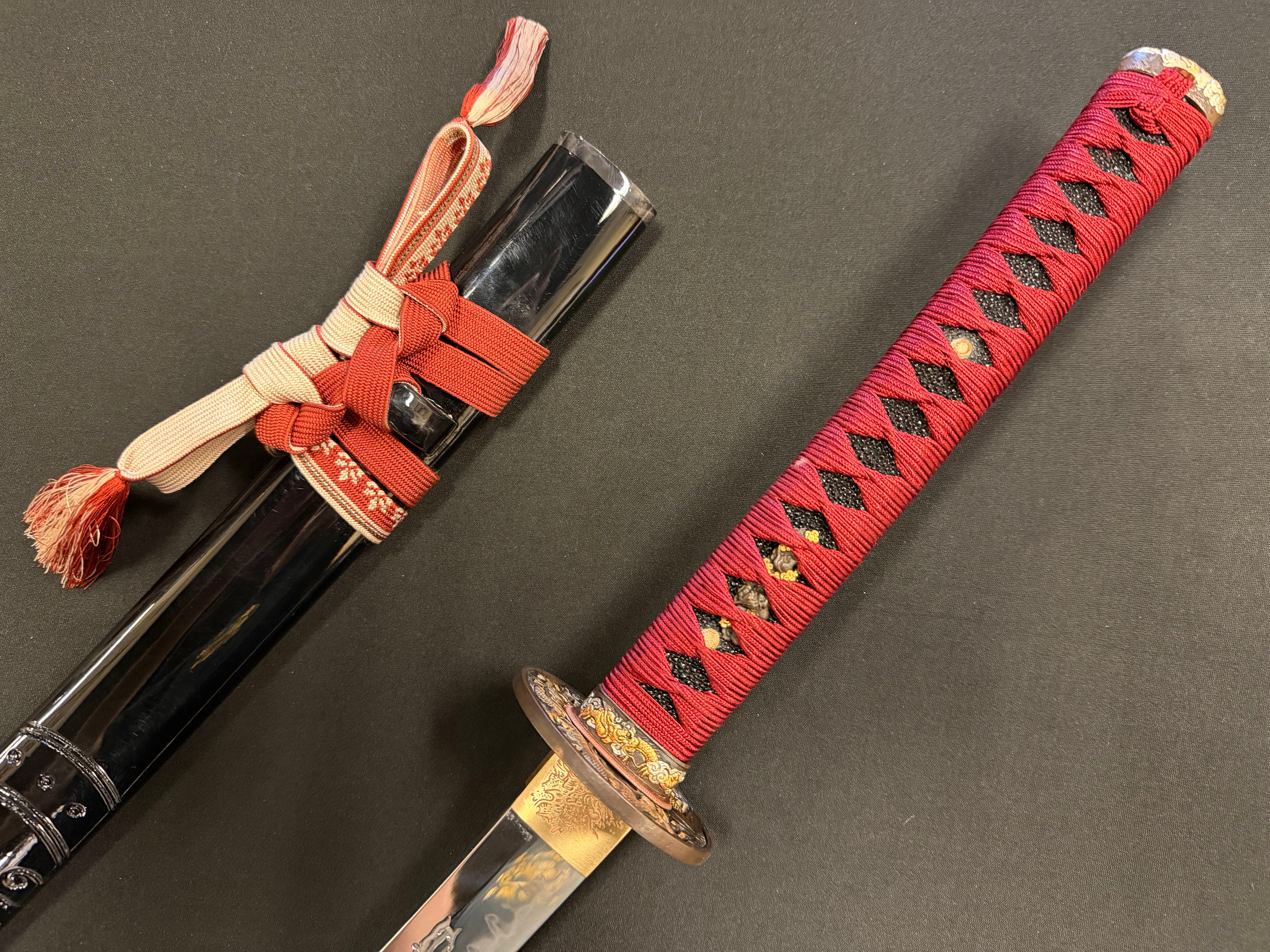 Phoenix Armory Craftsman Elite Katana - Crimson Dragonfire forge-folded Orishigane/Tamahagane