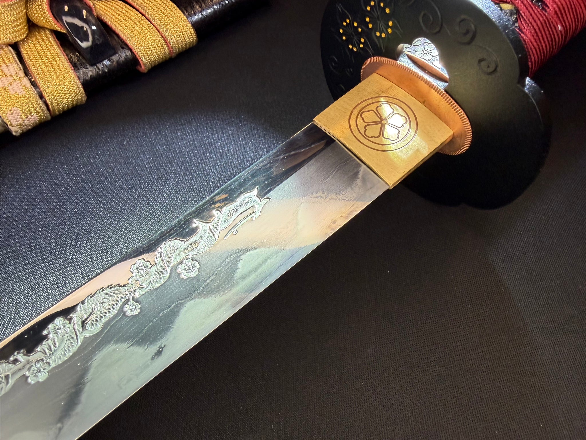 Phoenix Armory Craftsman Elite Katana - Bloodcoil Viper forge-folded Orishigane/Tamahagane Horimono