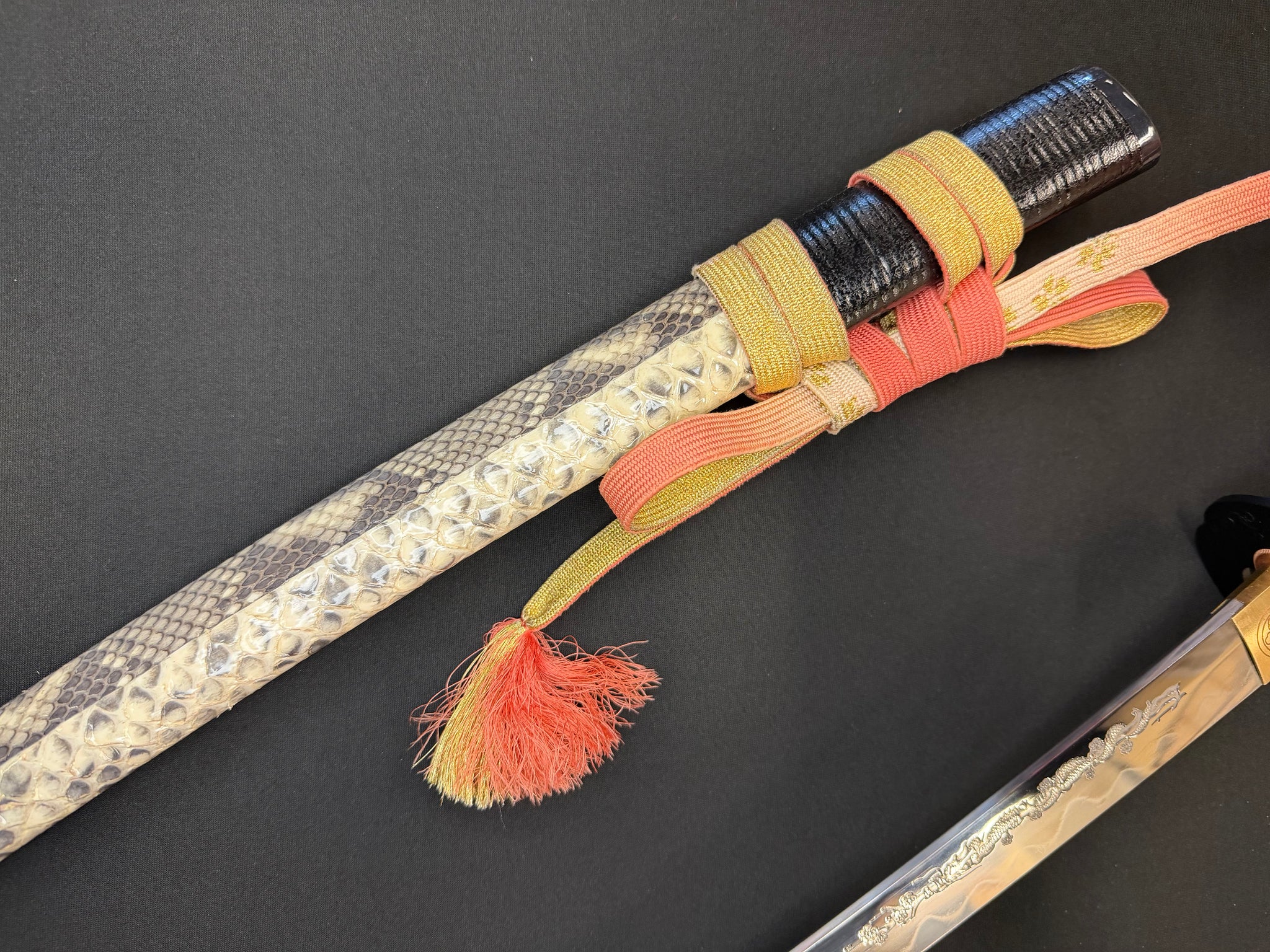 Phoenix Armory Craftsman Elite Katana - Bloodcoil Viper forge-folded Orishigane/Tamahagane Horimono