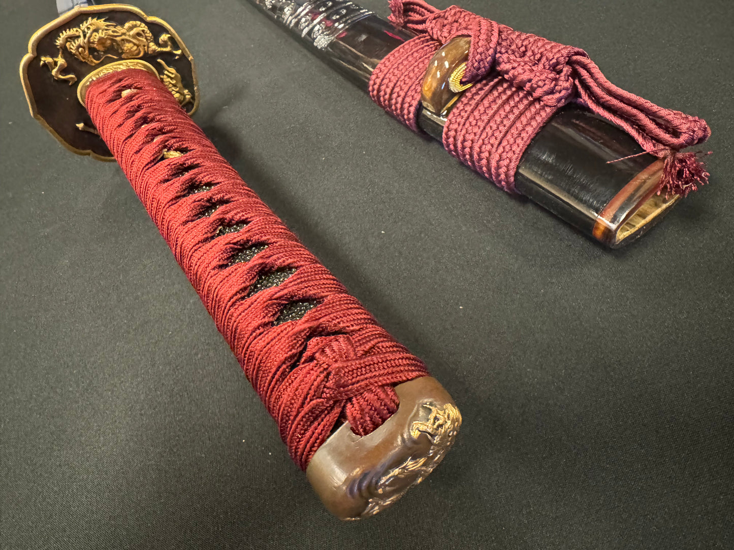 Phoenix Arms Katana - Red Veiled Dragon Tamagahane/Orishigane Horimono