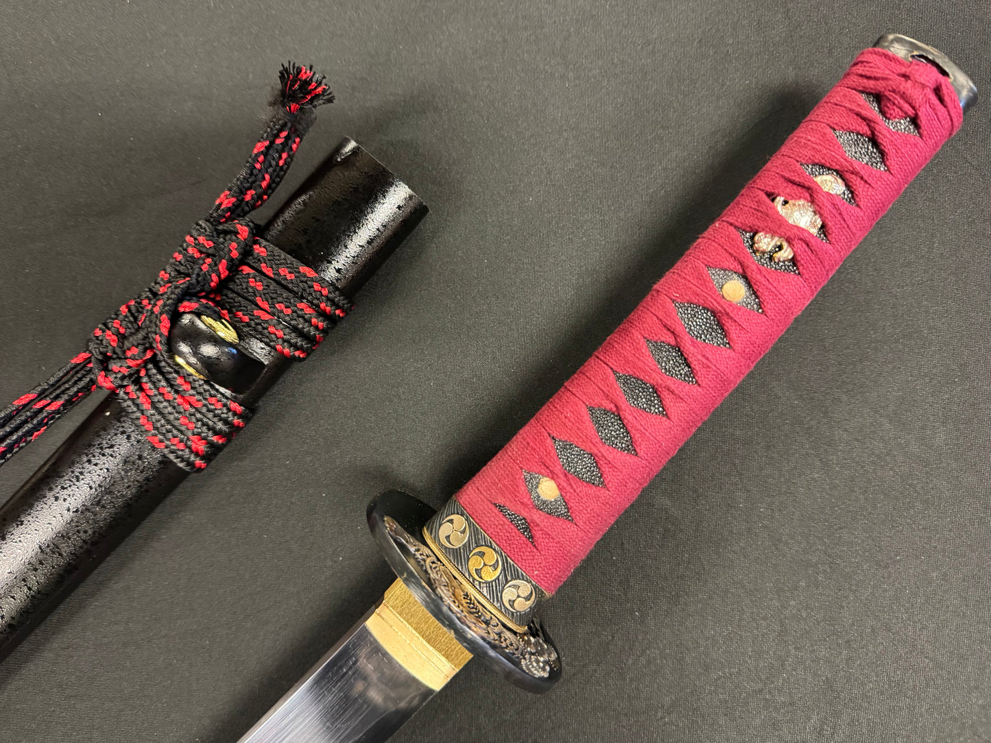 Legacy Blades Crimson Tiger Reaper Wakizashi  - 1095 Clay Tempered Hira Zukuri Suguha