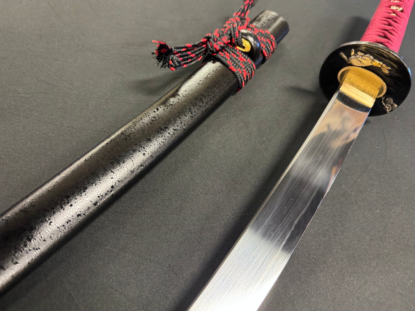 Legacy Blades Crimson Tiger Reaper Wakizashi  - 1095 Clay Tempered Hira Zukuri Suguha