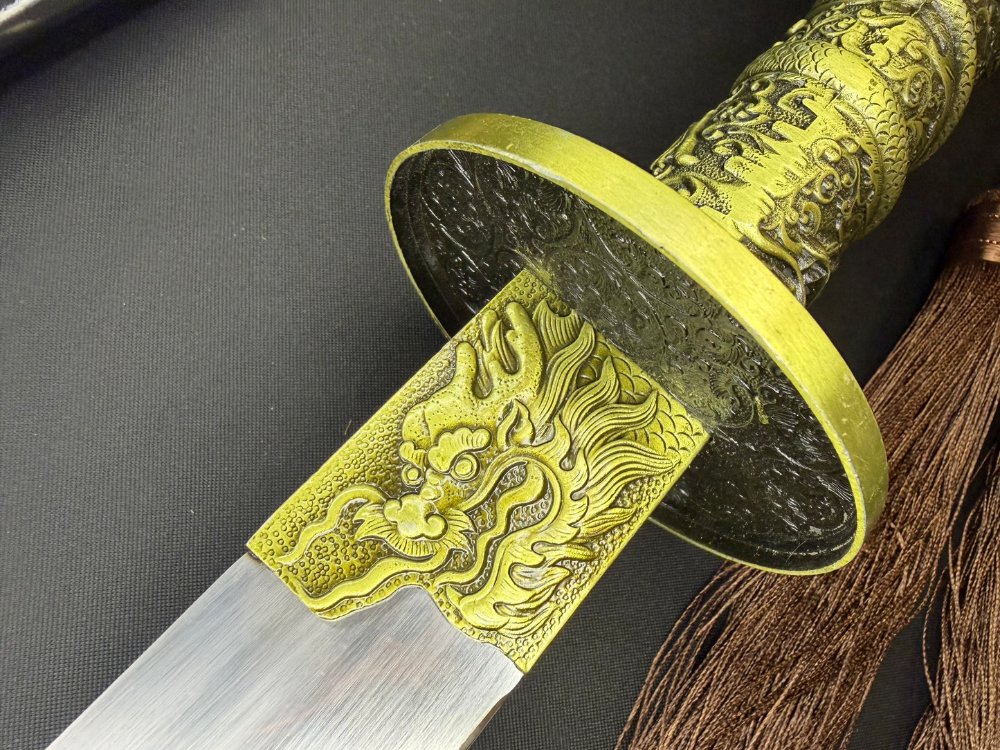Phoenix Armory Long Kangxi Dao - Red Pattern Dragon Theme 65Mn