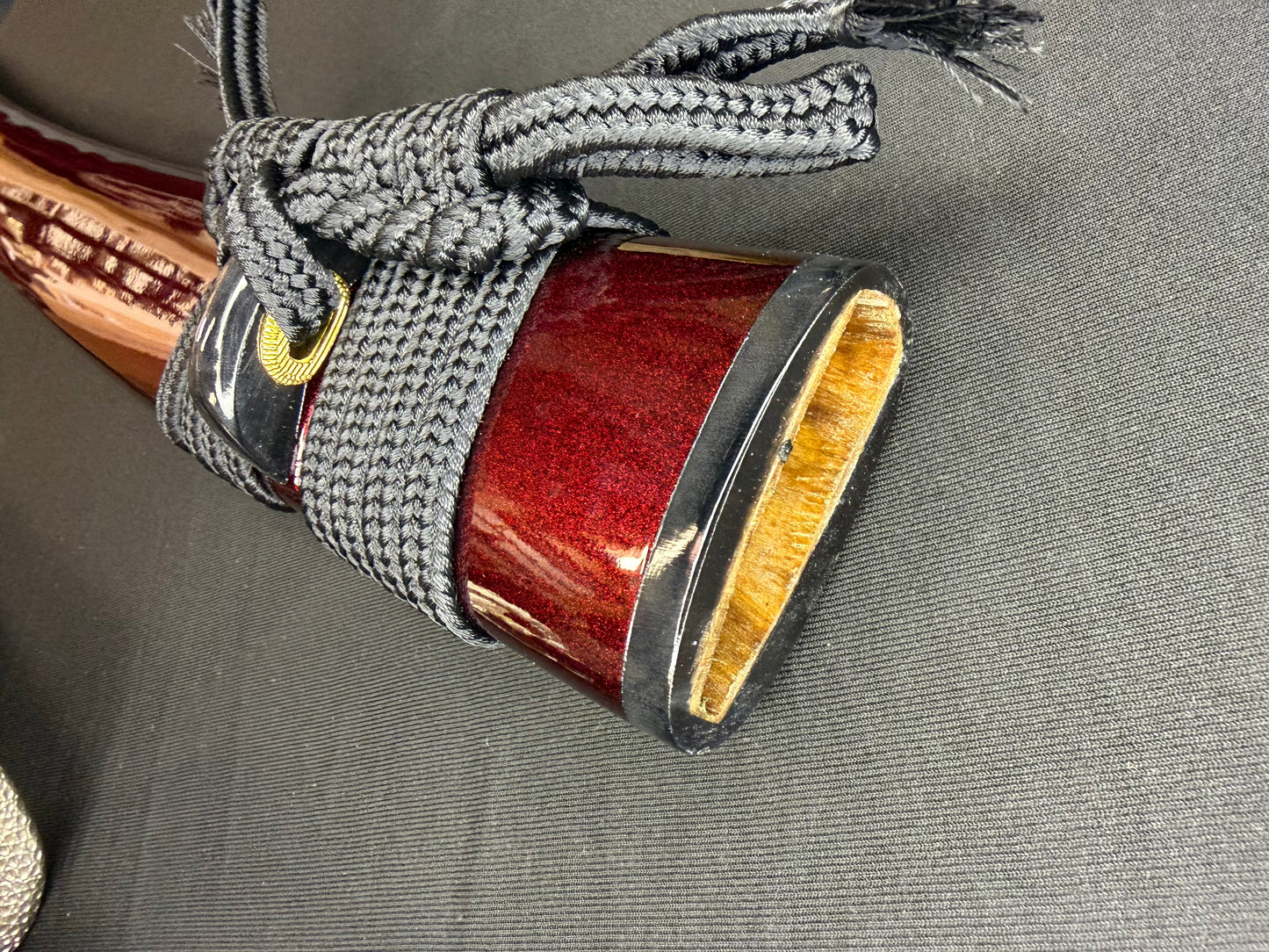 Legacy Steel O-Katana Titan Stout Shobu - Red Coilfang- Choji Hamon, 1095 clay tempered