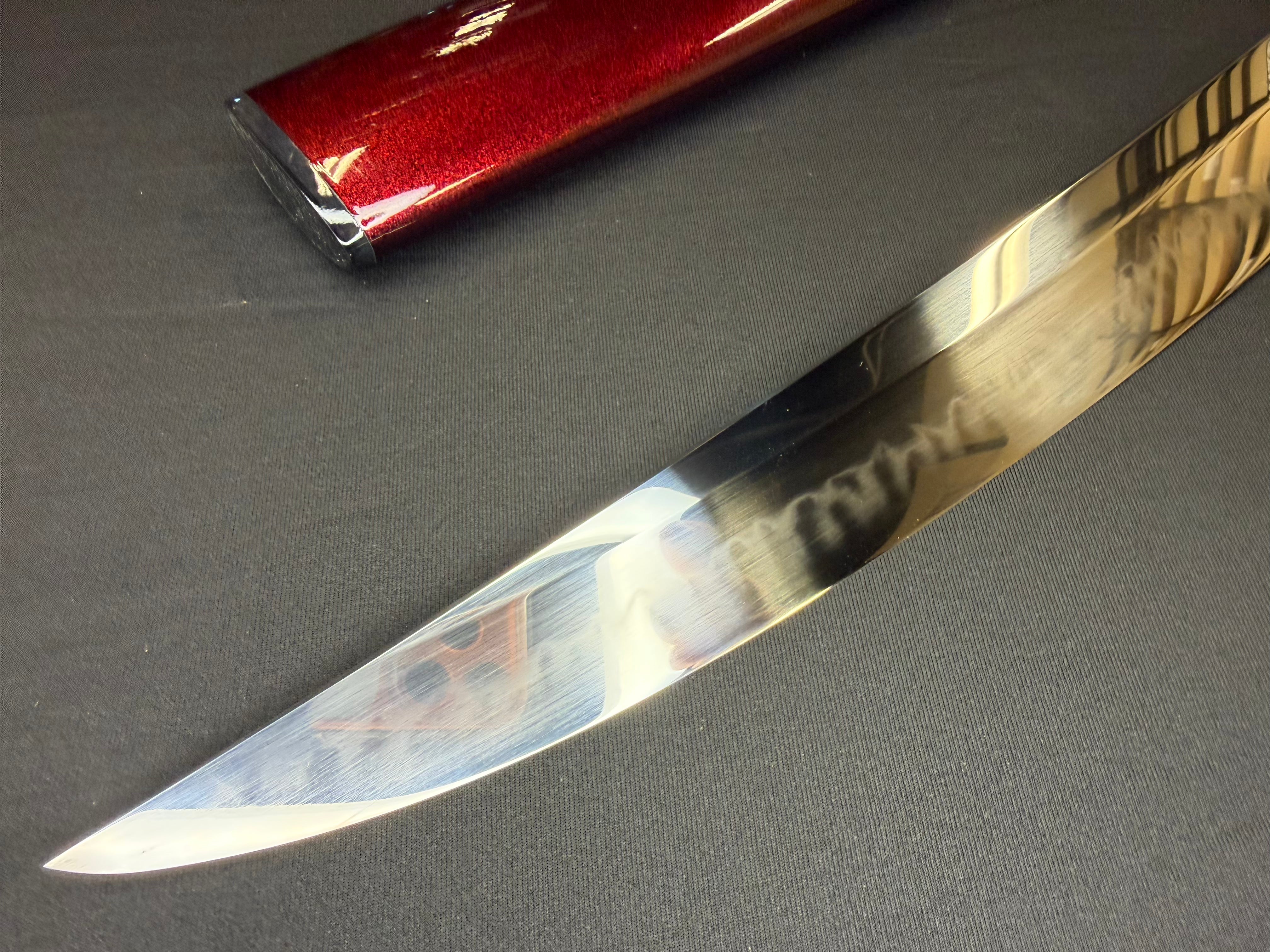 Legacy Steel O-Katana Titan Stout Shobu - Red Coilfang- Choji Hamon, 1095 clay tempered