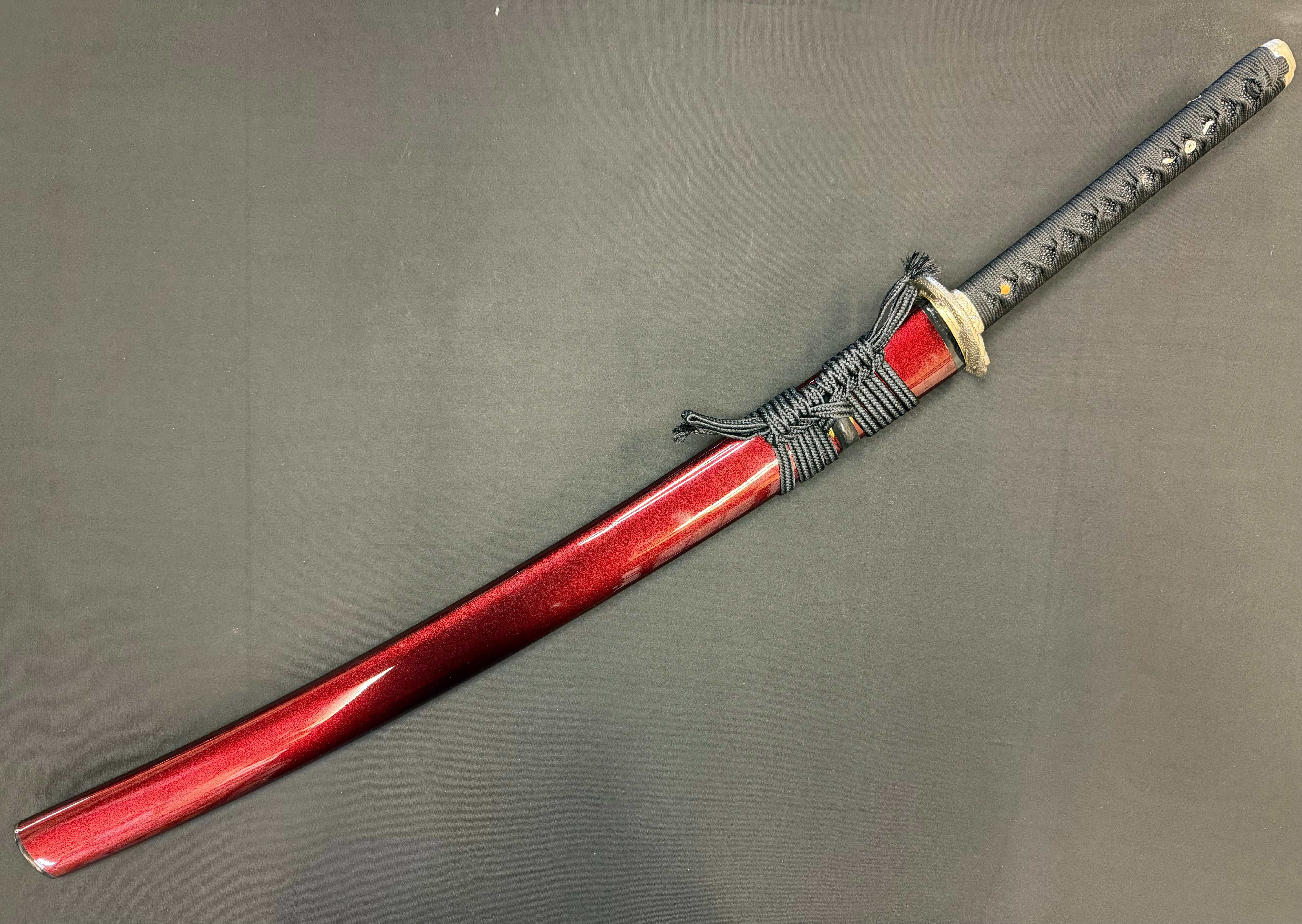 Legacy Steel O-Katana Titan Stout Shobu - Red Coilfang- Choji Hamon, 1095 clay tempered