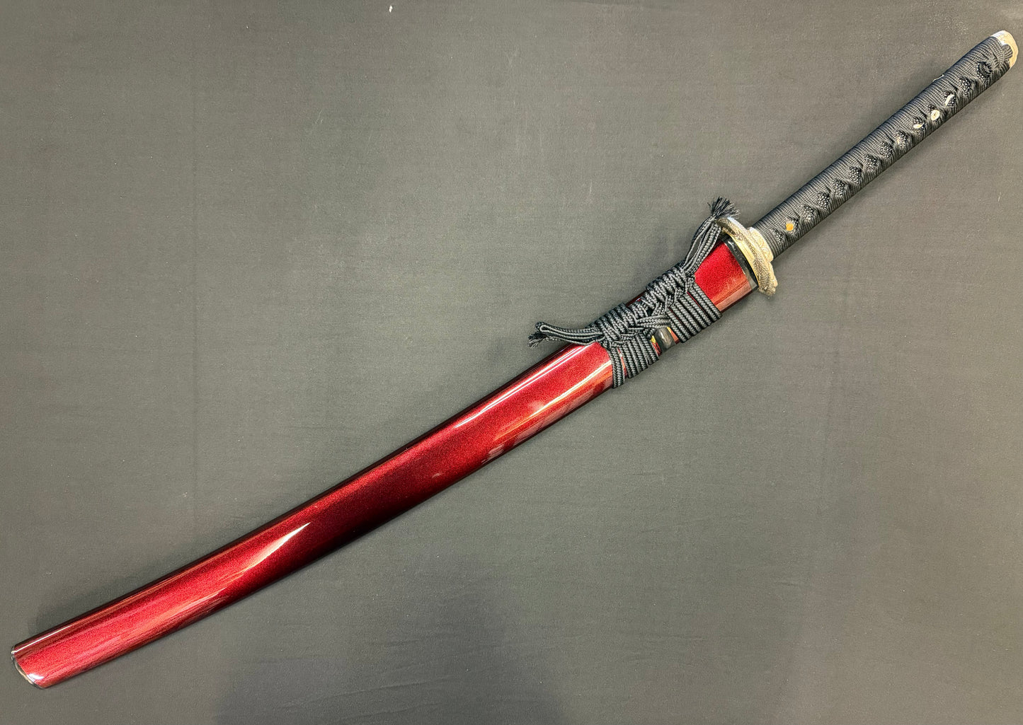 Legacy Steel O-Katana Titan Stout Shobu - Red Coilfang- Choji Hamon, 1095 clay tempered