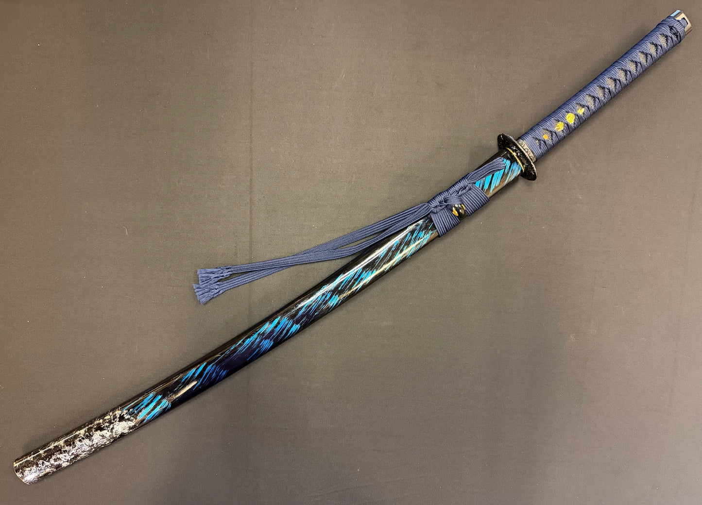 Dragonspring Forge Katana - Blue Blazing Dragon 65Mn