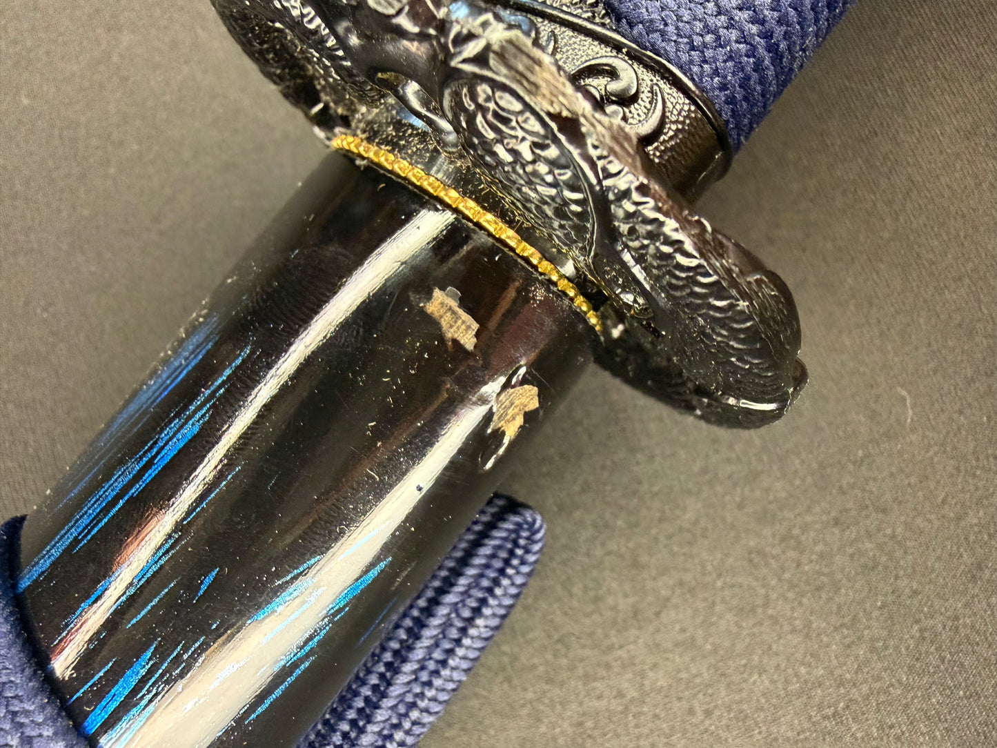 Dragonspring Forge Katana - Blue Blazing Dragon 65Mn