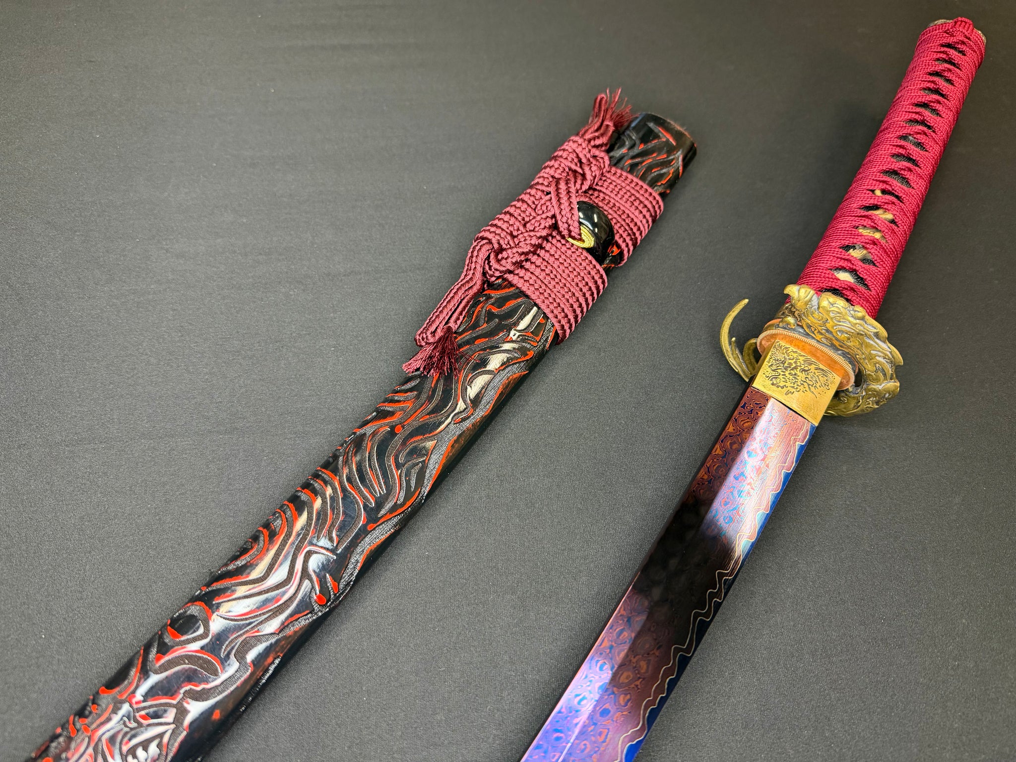 Phoenix Armory Katana -  Dragonblade Sanmai Damascus