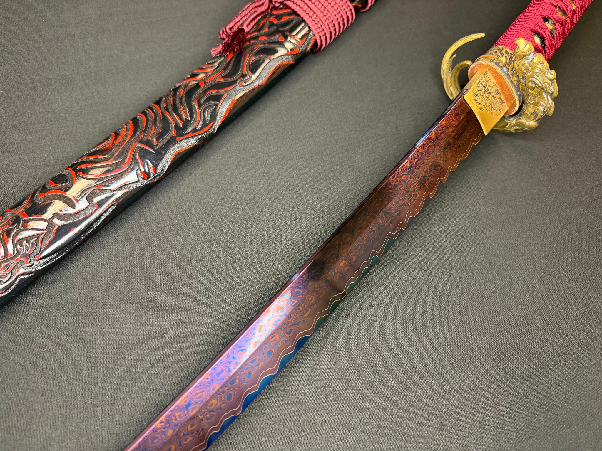 Phoenix Armory Katana -  Dragonblade Sanmai Damascus