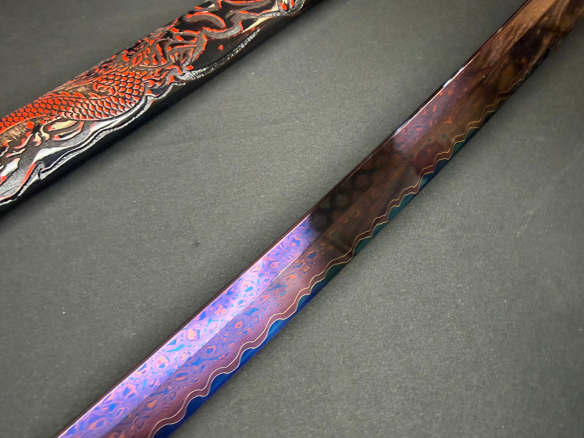 Phoenix Armory Katana -  Dragonblade Sanmai Damascus