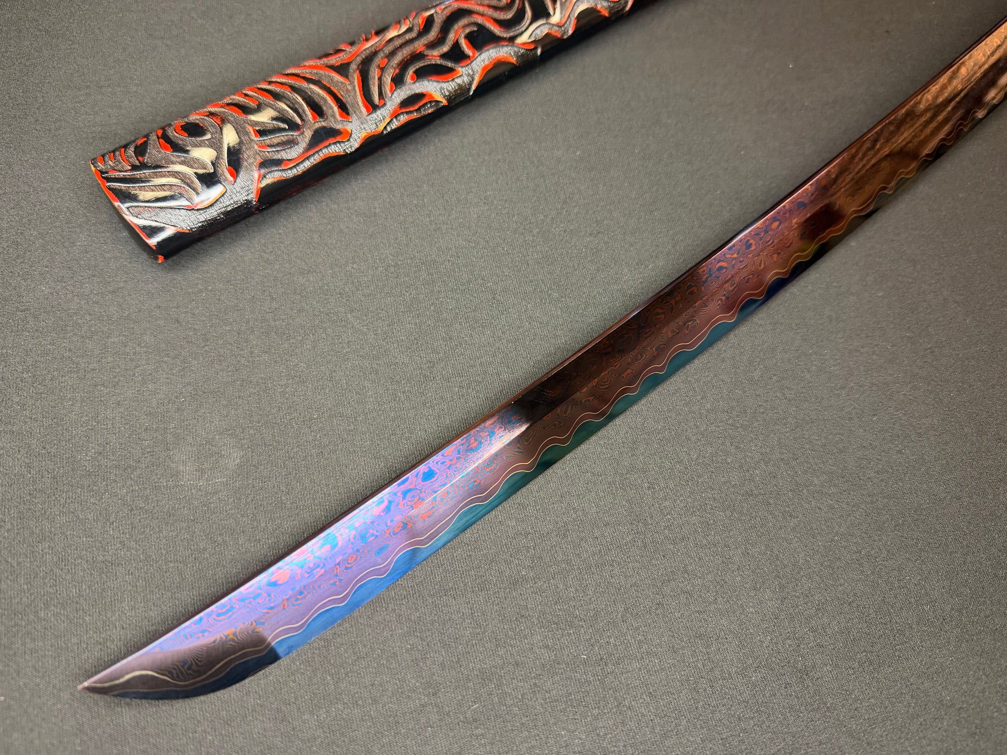 Phoenix Armory Katana -  Dragonblade Sanmai Damascus
