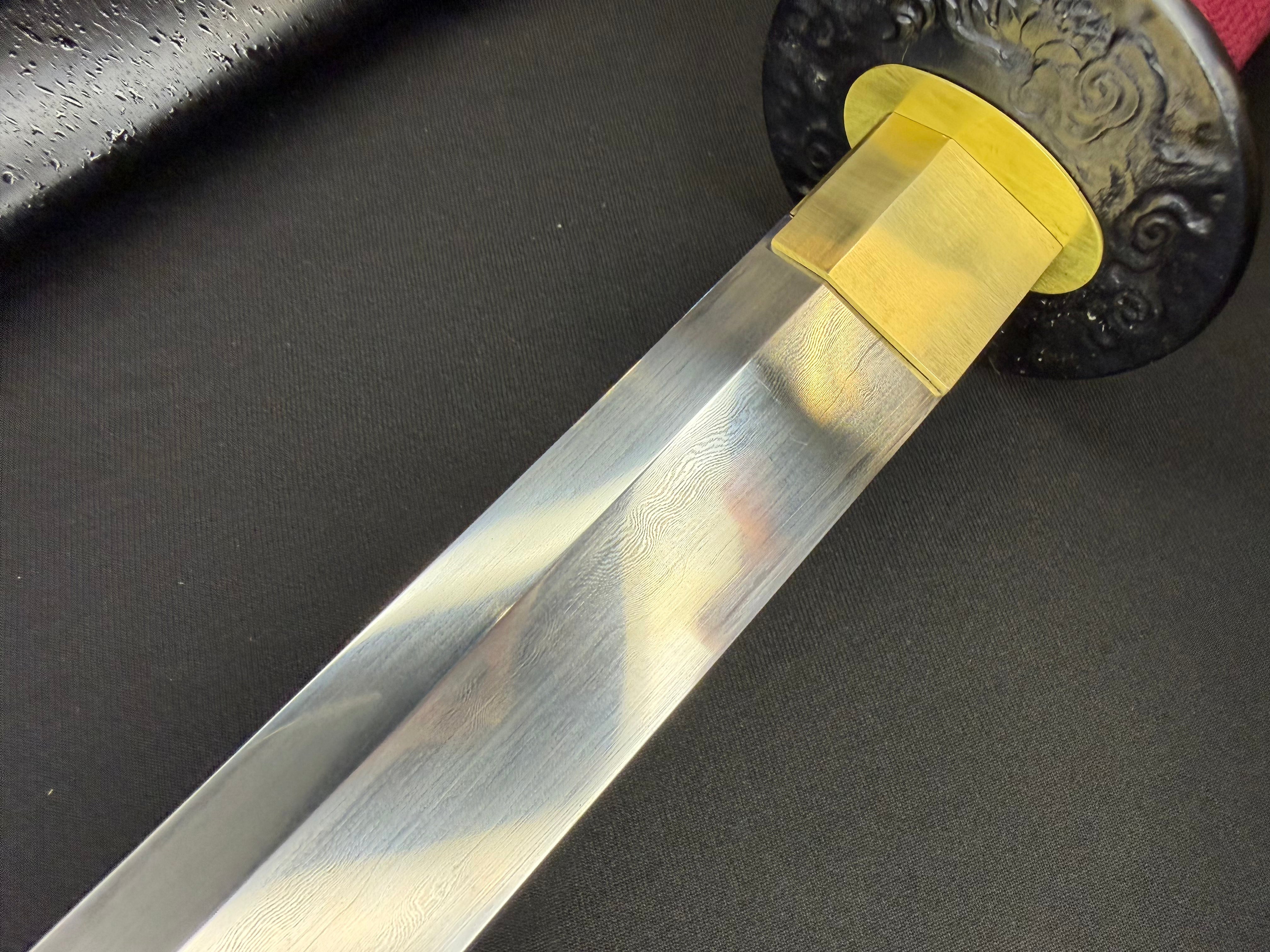 Legacy Blades Nodachi -  Warpath Series Iron Serpent Sanmai Damascus Shobu Zukuri