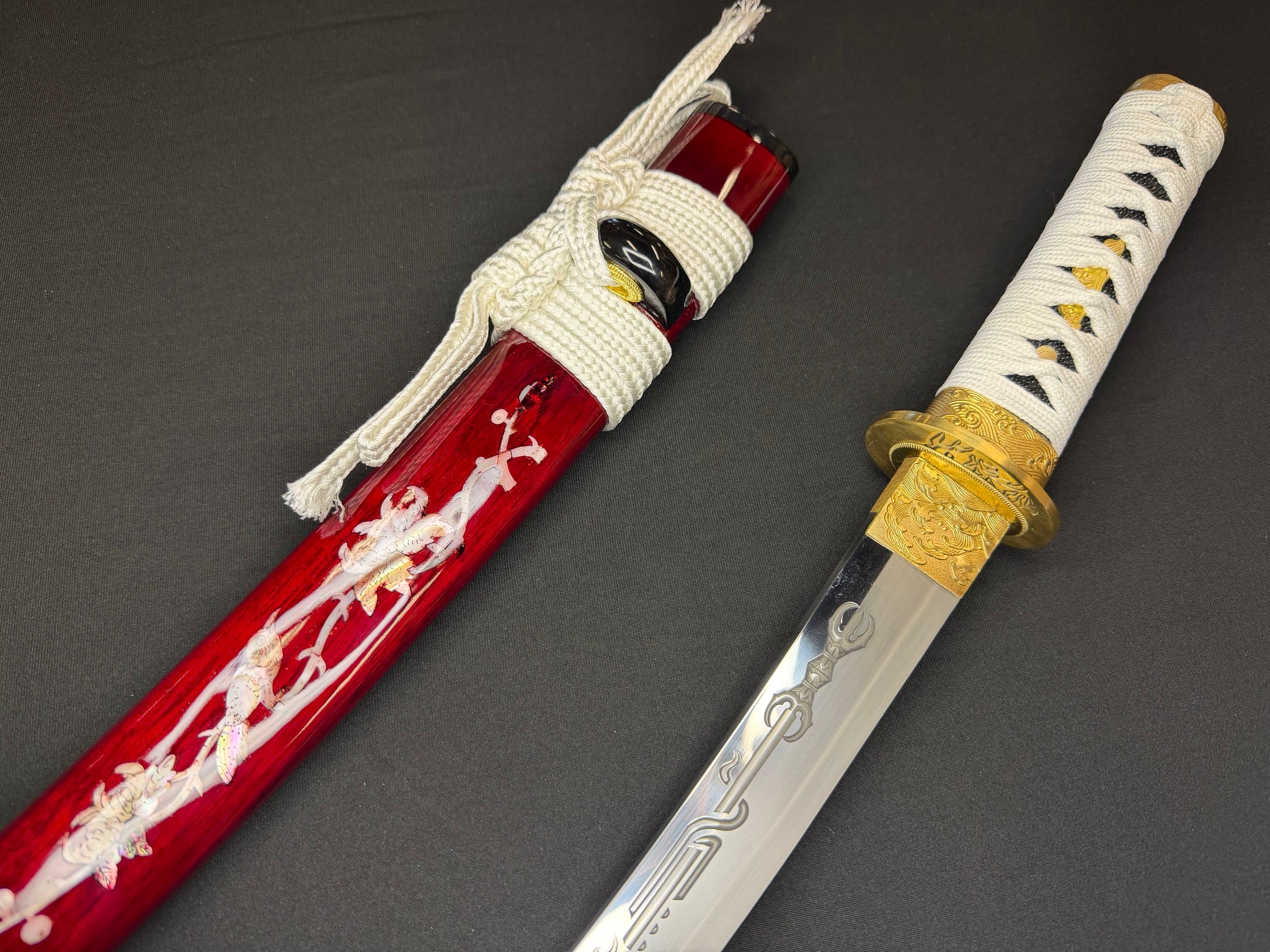 Phoenix Armory Tanto - Warrior Kami Shobu with Horimono T10 Clay Tempered
