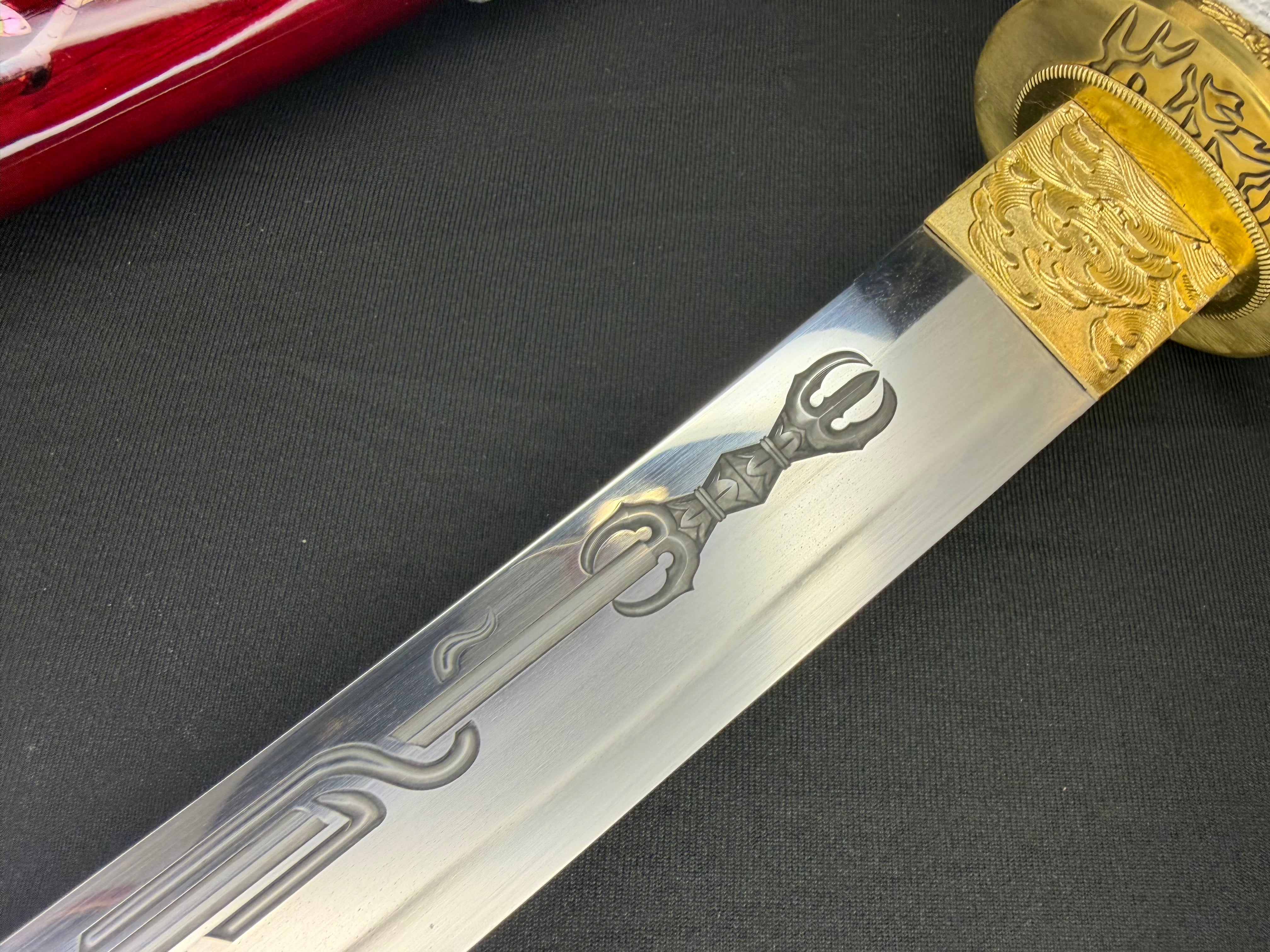 Phoenix Armory Tanto - Warrior Kami Shobu with Horimono T10 Clay Tempered