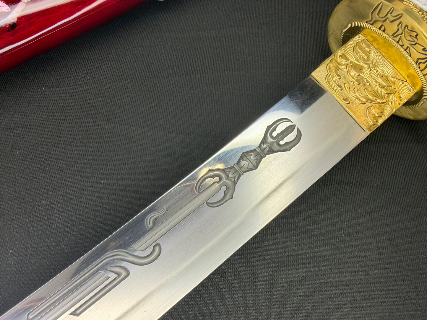 Phoenix Armory Tanto - Warrior Kami Shobu with Horimono T10 Clay Tempered