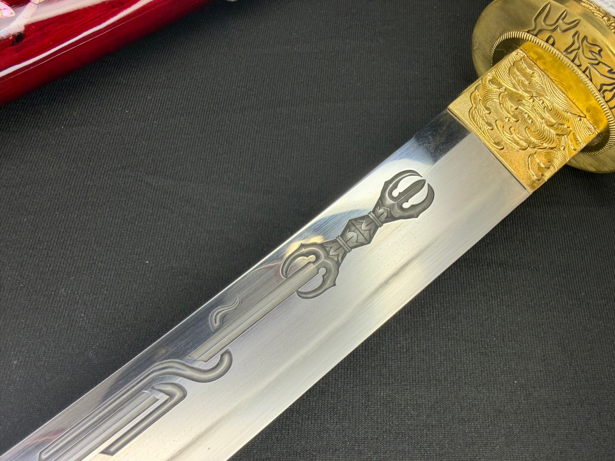 Phoenix Armory Tanto - Warrior Kami Shobu with Horimono T10 Clay Tempered