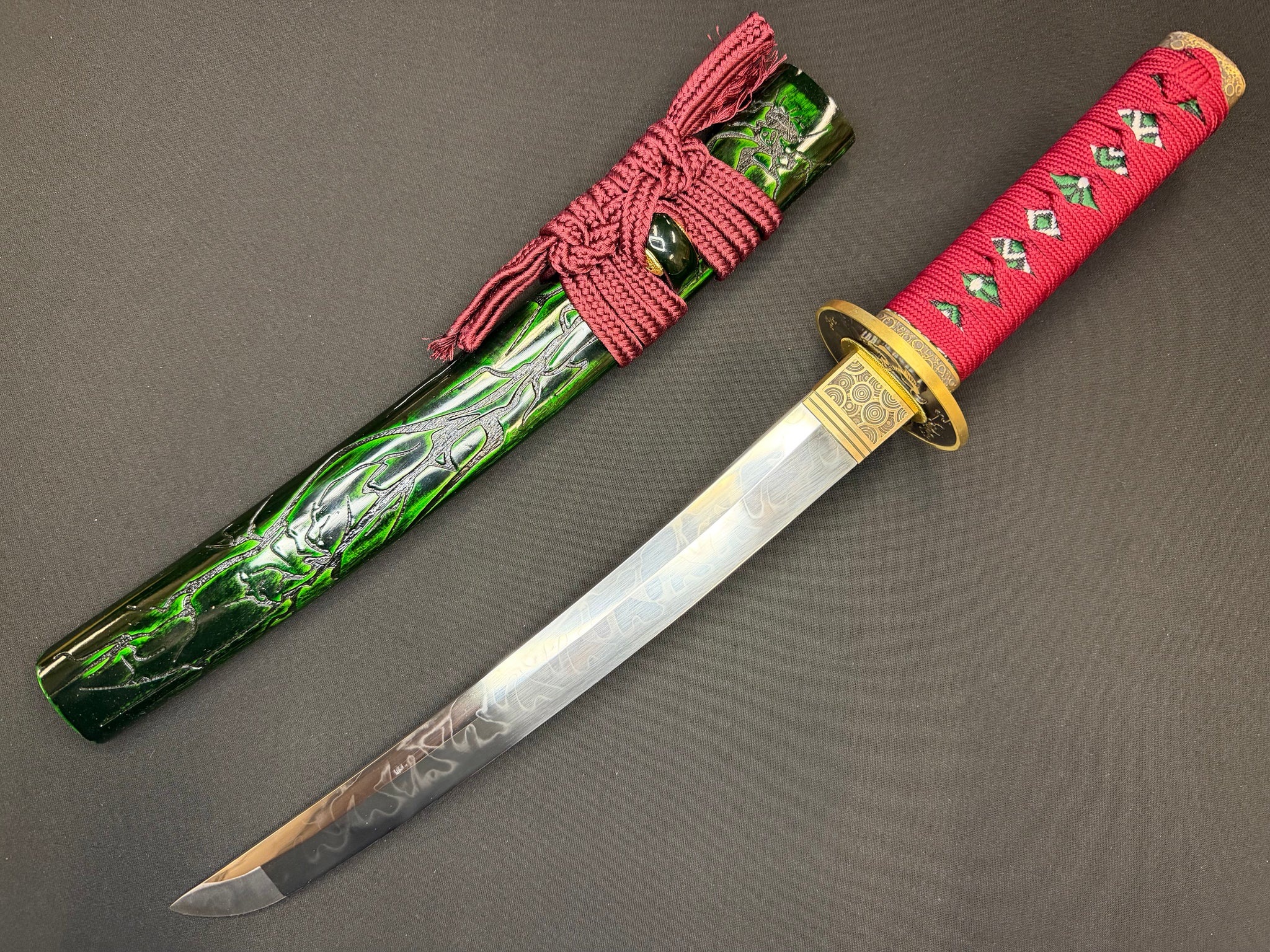 Phoenix Armory Tanto - Crimson Blaze - T10 Hitatsura Wildfire Hamon