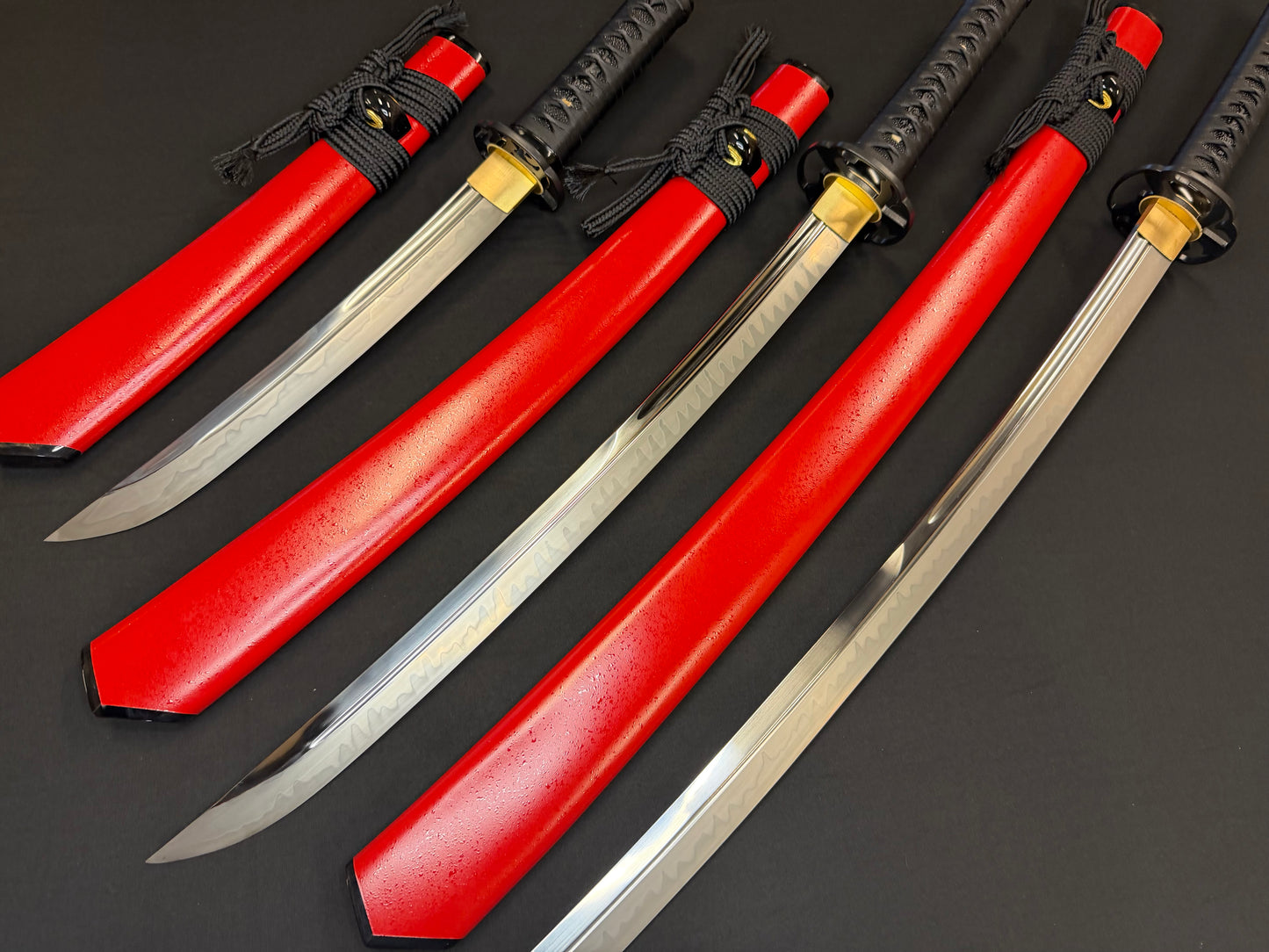 Phoenix Armory Naginata Naoshi 3 Sword Set - Martial Trinity T10 Katana, Wakizashi, Tanto