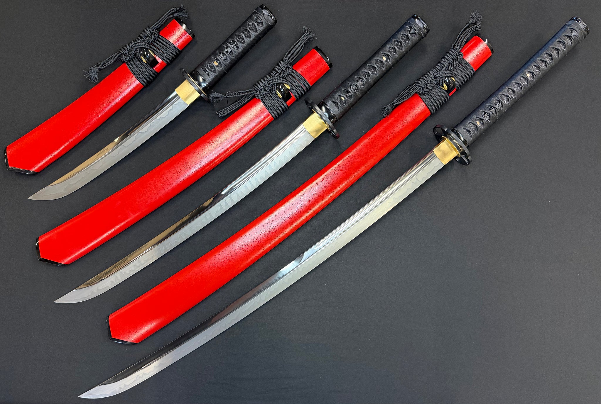 Phoenix Armory Naginata Naoshi 3 Sword Set - Martial Trinity T10 Katana, Wakizashi, Tanto