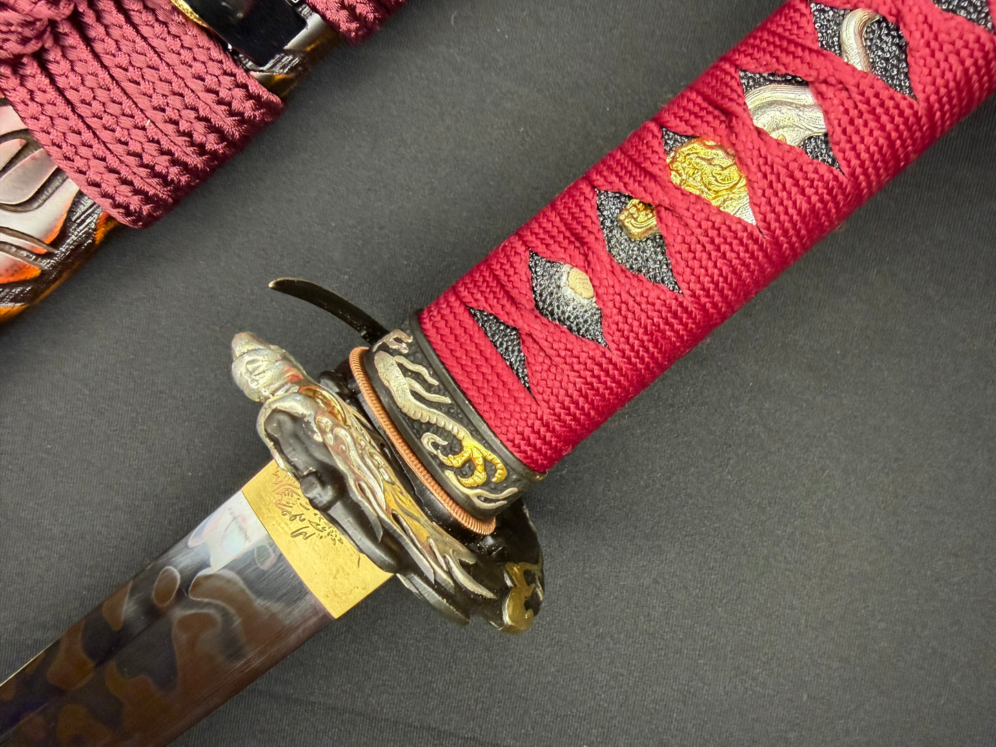 Phoenix Armory Katana -  Black Dragonblade T10 Hitatsura Hamon