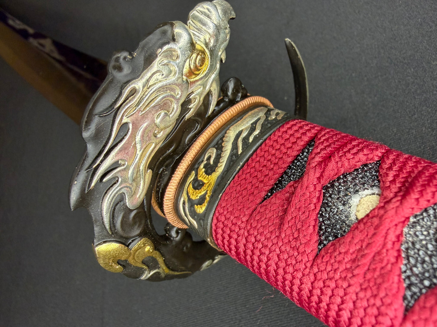 Phoenix Armory Katana -  Black Dragonblade T10 Hitatsura Hamon