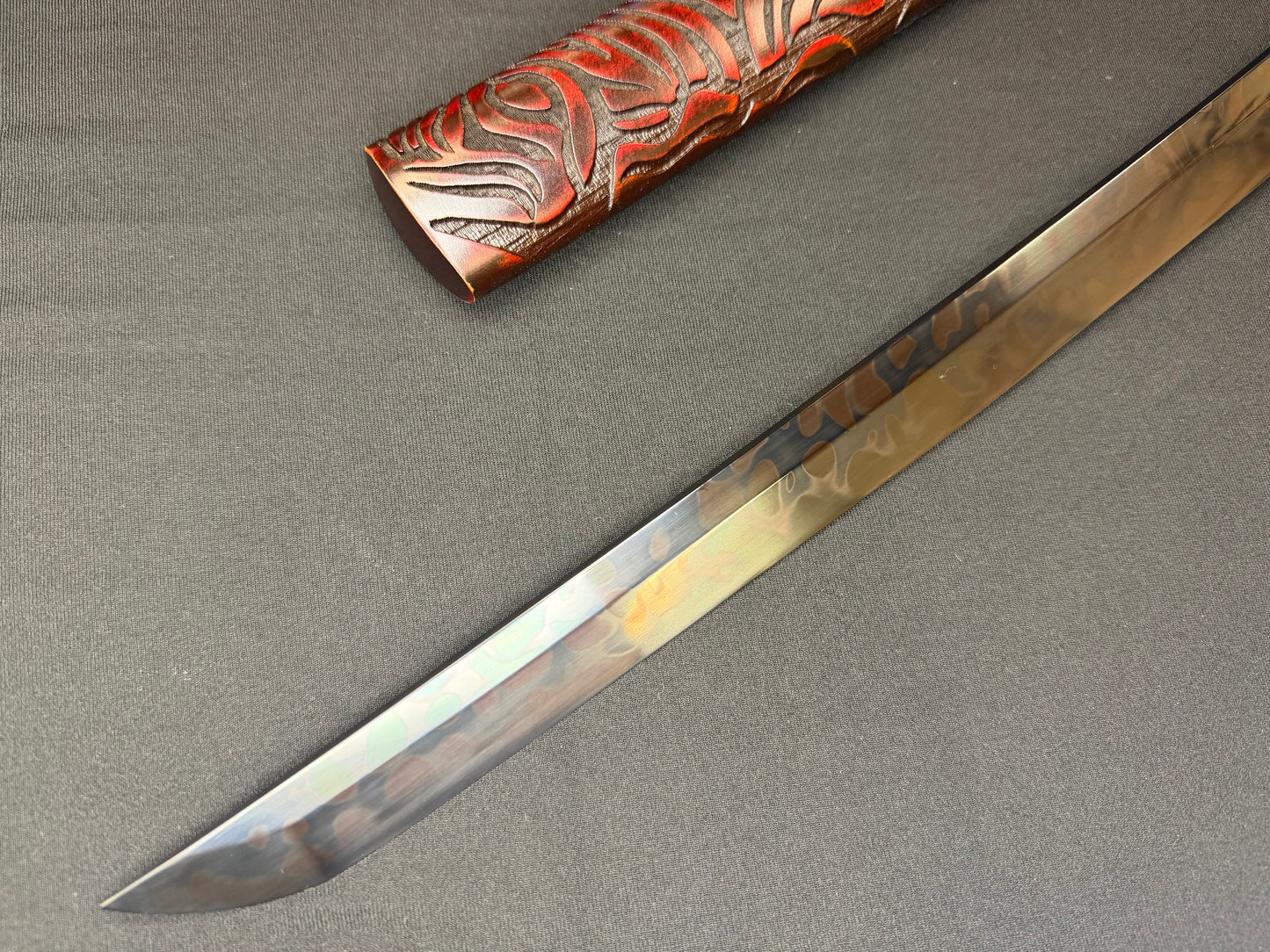 Phoenix Armory Katana -  Black Dragonblade T10 Hitatsura Hamon