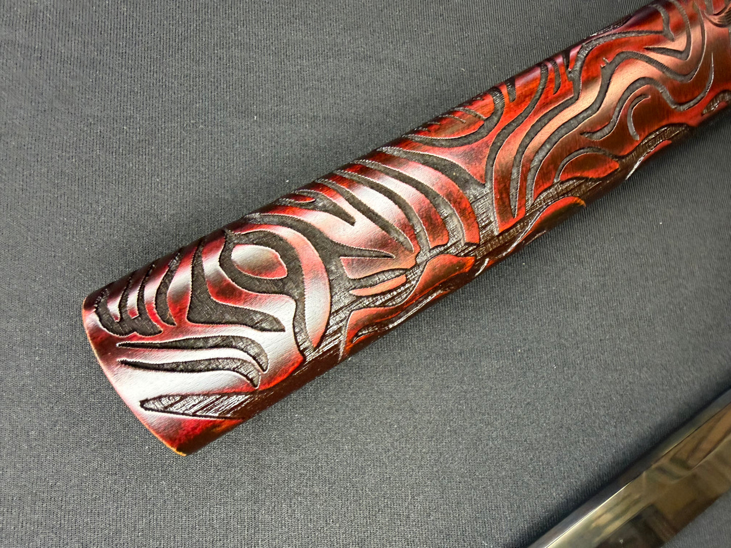 Phoenix Armory Katana -  Black Dragonblade T10 Hitatsura Hamon