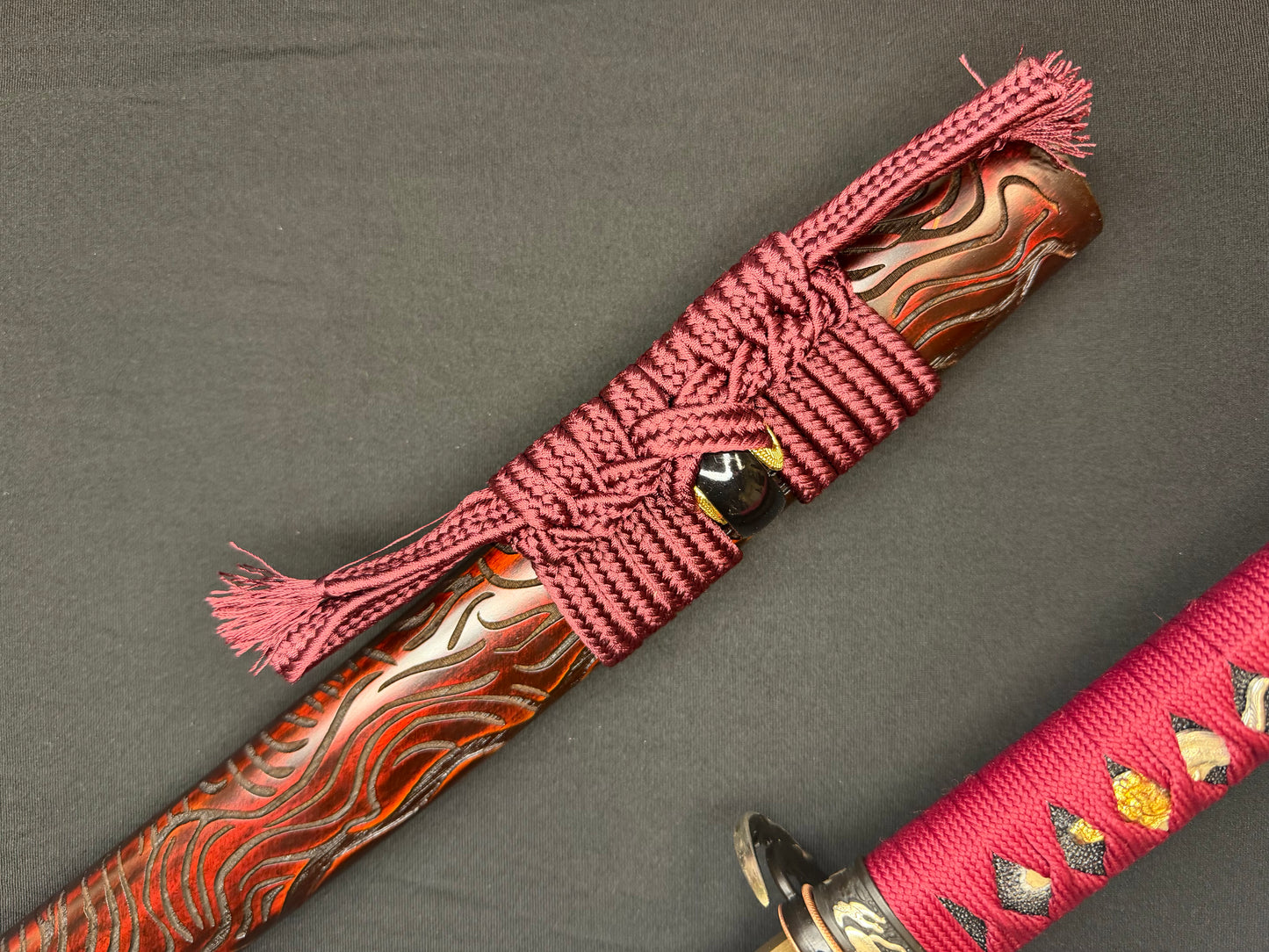 Phoenix Armory Katana -  Black Dragonblade T10 Hitatsura Hamon