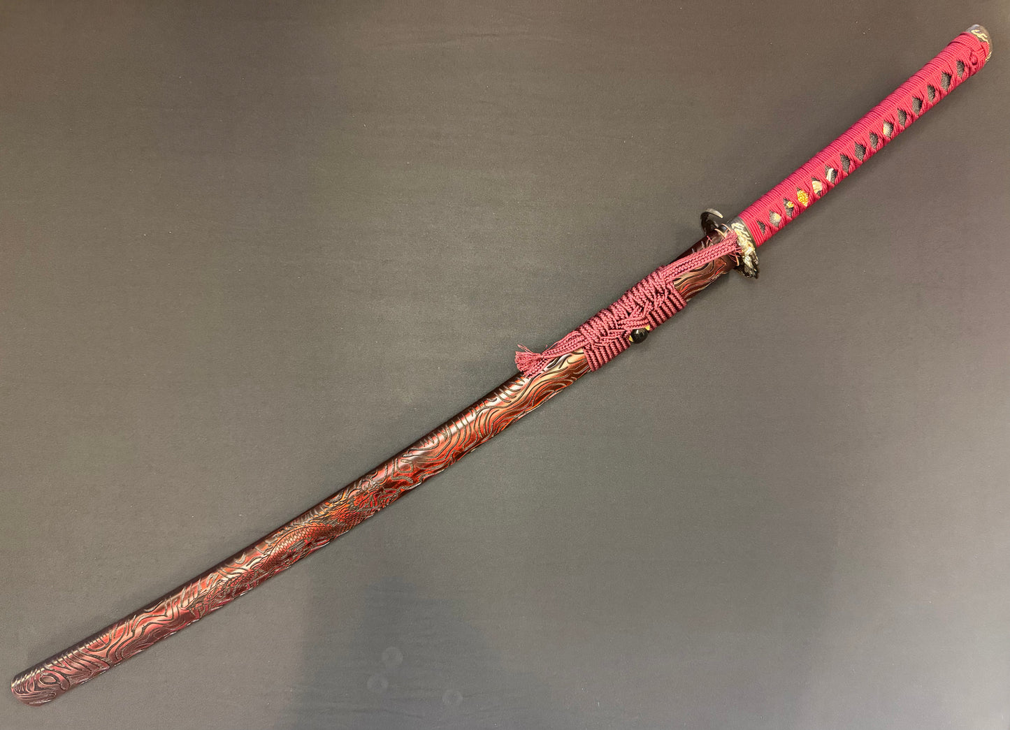 Phoenix Armory Katana -  Black Dragonblade T10 Hitatsura Hamon