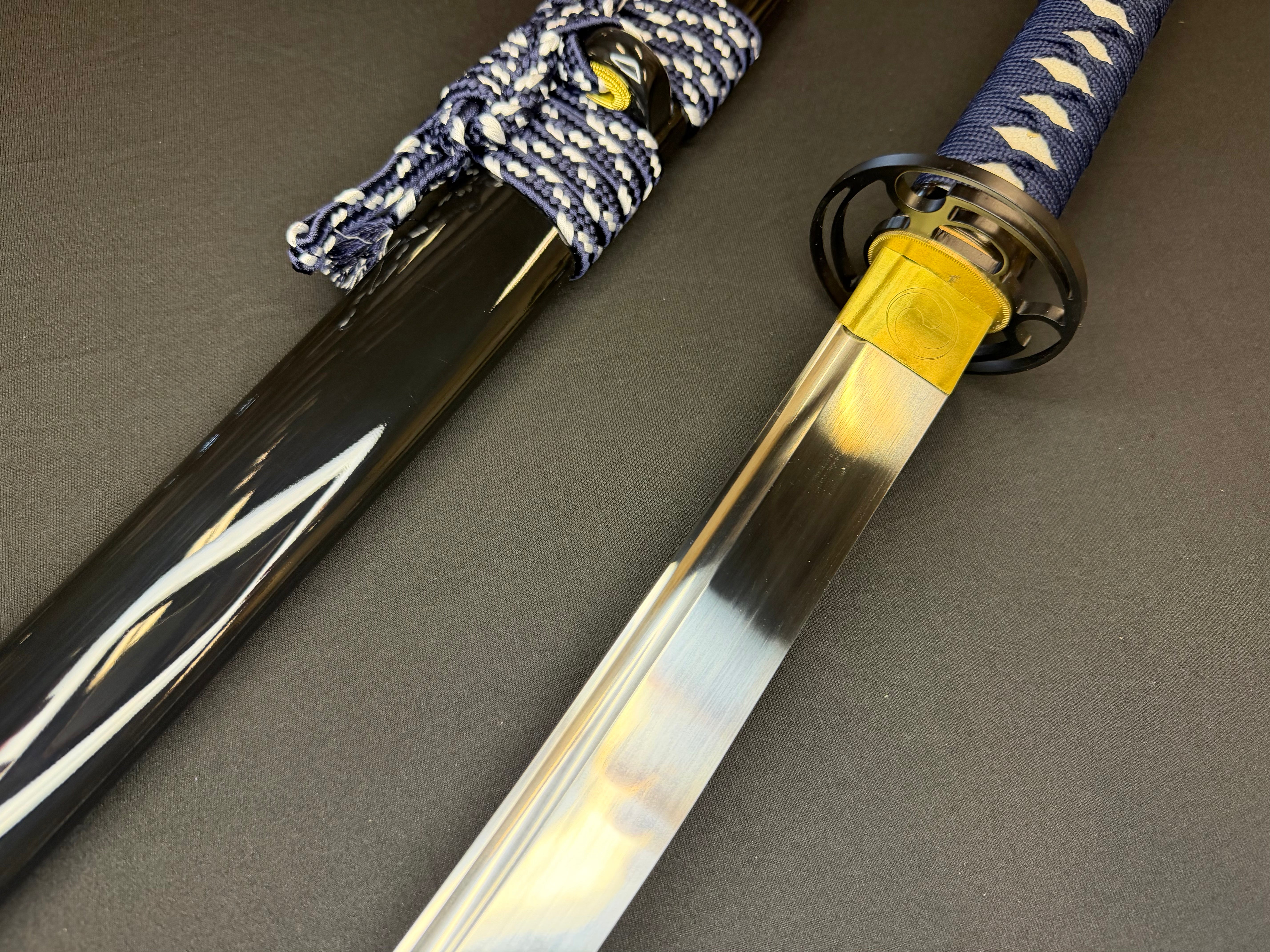 PRE-ORDER Phoenix Armory Samgakdo -  Korean Mat Cutter - Blue Mitsudomoe 65Mn Spring Steel Bo-hi