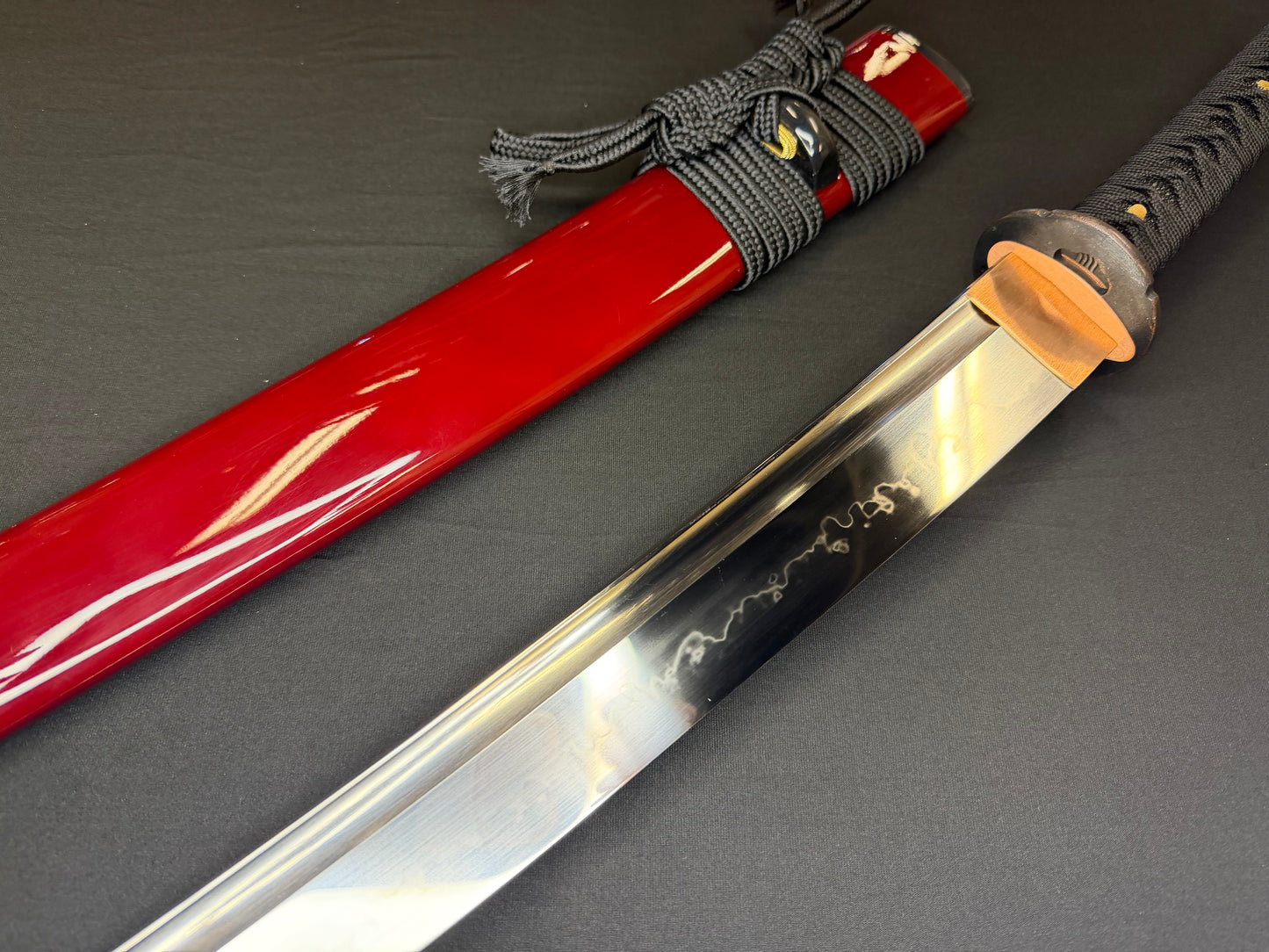 Legacy Steel O-Katana Titan Stout - Crimson Tonbo with Bo-hi, Choji Hamon, 1095 Clay Tempered